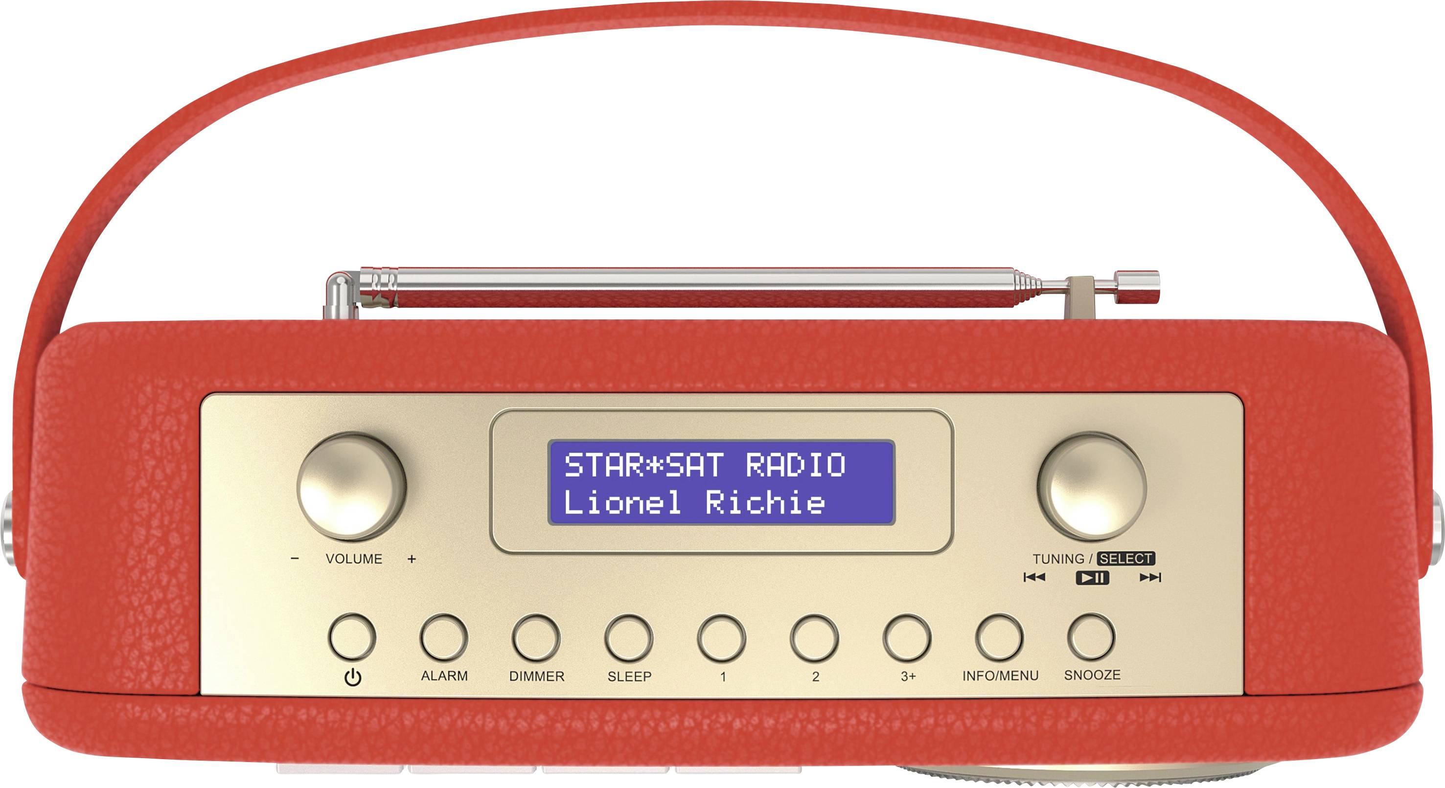 Nordmende Transita 130 Tischradio DAB+, UKW AUX, Bluetooth®, USB Akku-Ladefunktion, Weckfunktion, wiederaufladbar Rot