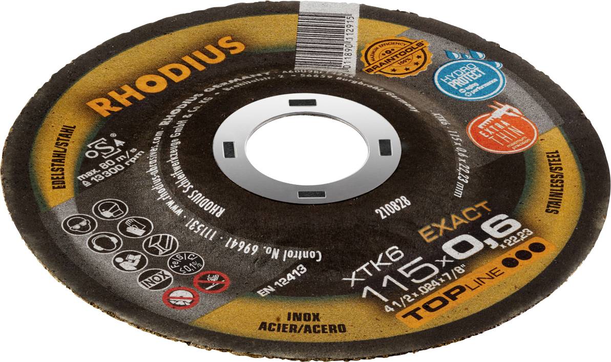 Rhodius XTK6 EXACT BOX 211301 Trennscheibe gekröpft 115mm 10 St. Edelstahl, Stahl