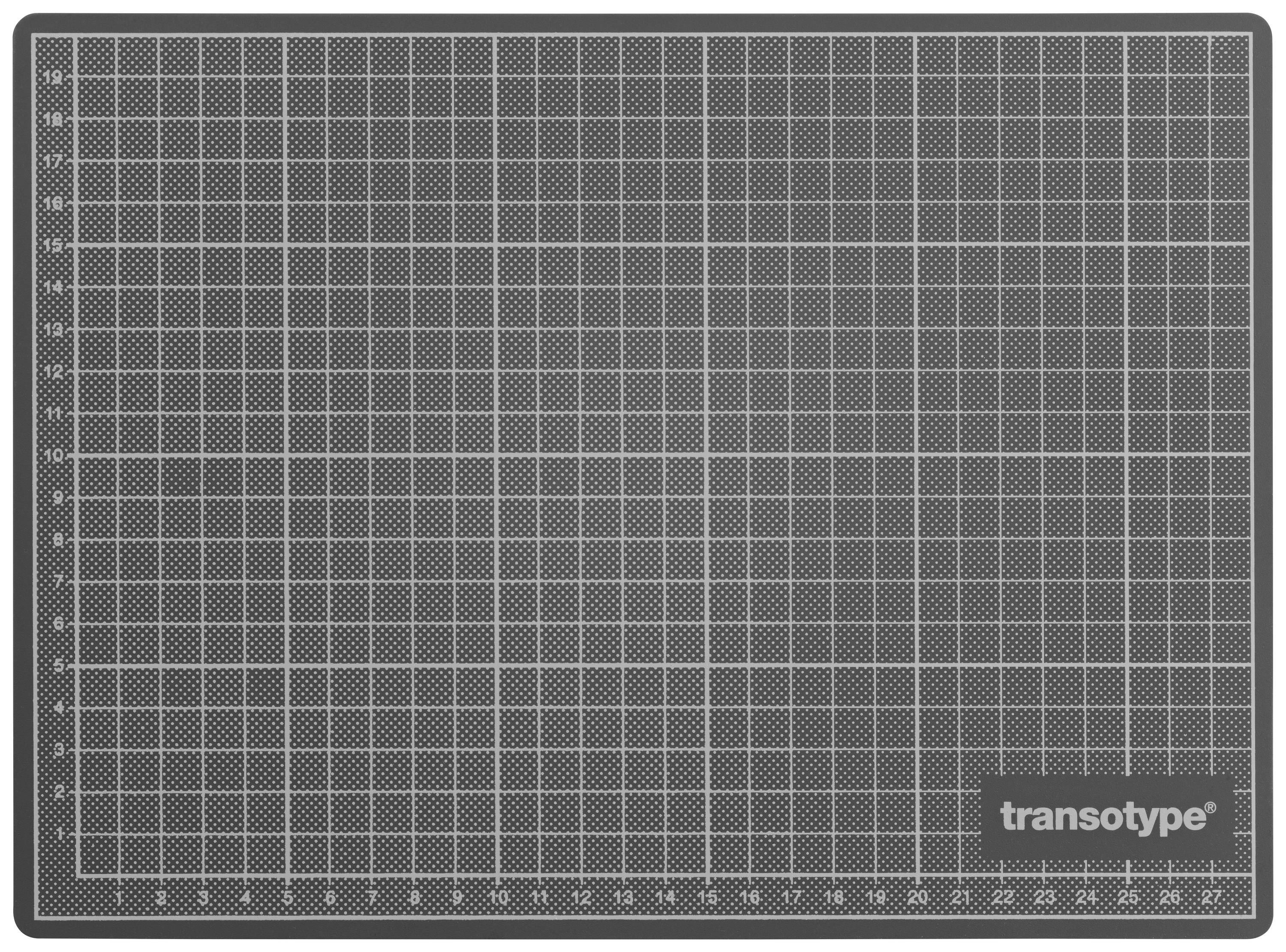 Schneidematte mit rutschfester, selbstheilender Oberfläche und aufgedrucktem Raster in Zentimeter- und Winkelangaben.