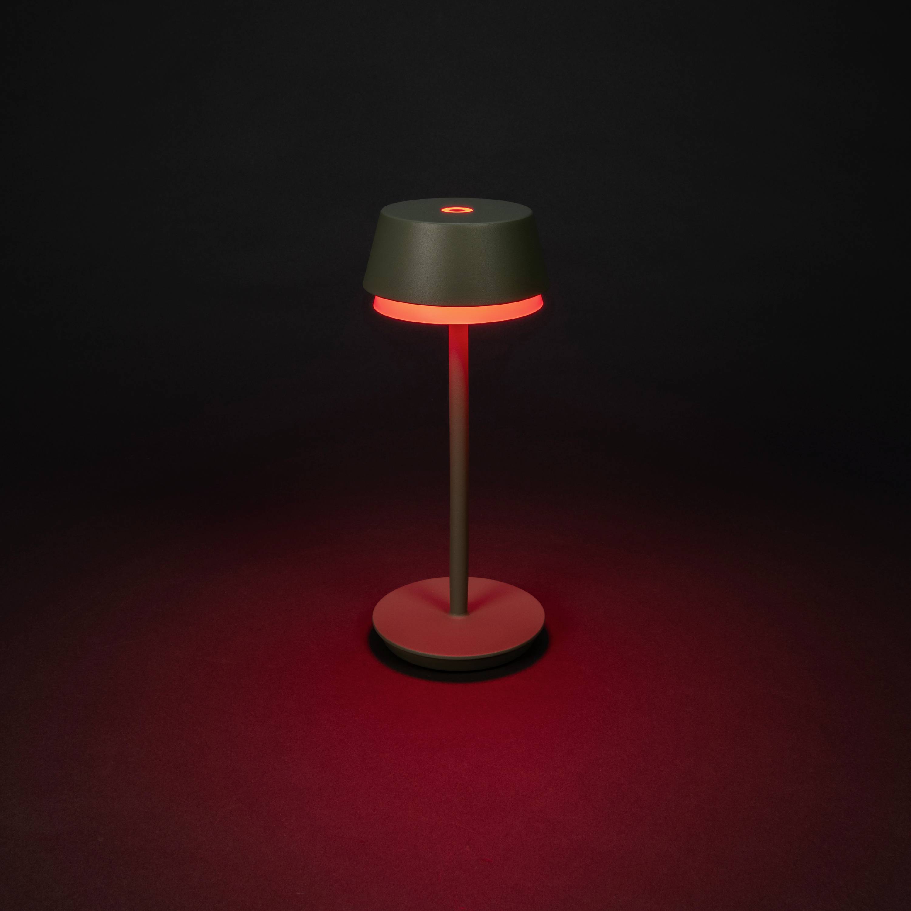 Konstsmide 7830-630 Lyon LED-Akku-Tischlampe 2.5W Warmweiß, RGB Grün-Grau