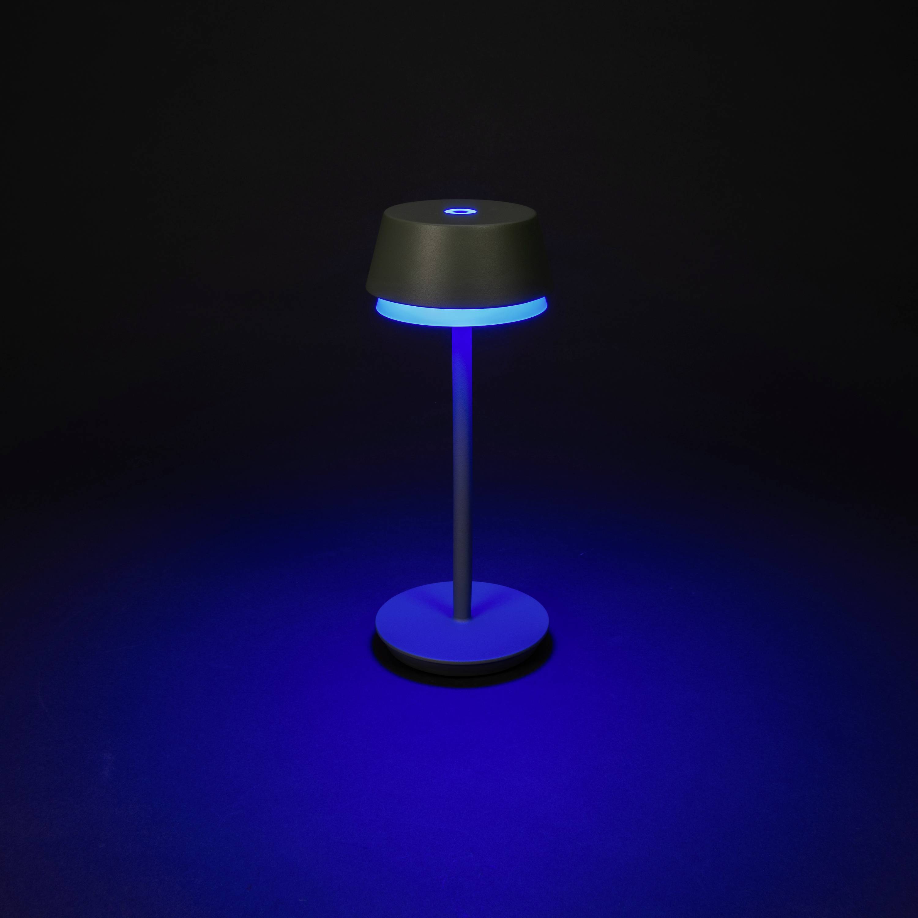 Konstsmide 7830-630 Lyon LED-Akku-Tischlampe 2.5W Warmweiß, RGB Grün-Grau