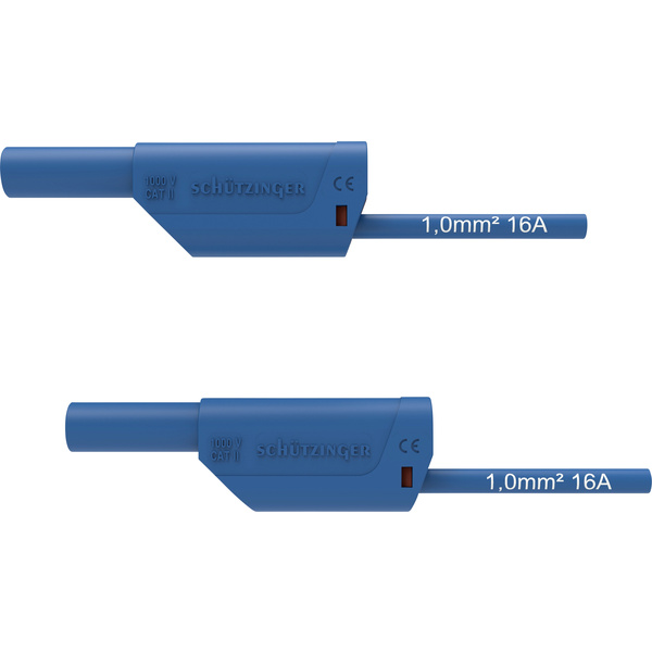 Schützinger VSFK 8500 / 1 / 200 / BL Sicherheits-Messleitung [4 mm-Stecker - 4 mm-Stecker] 200.00cm Blau 1St.