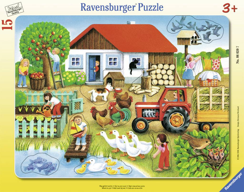 Ravensburger 06020 Rahmenpuzzle Was gehört wohin? 15 Teile 6020