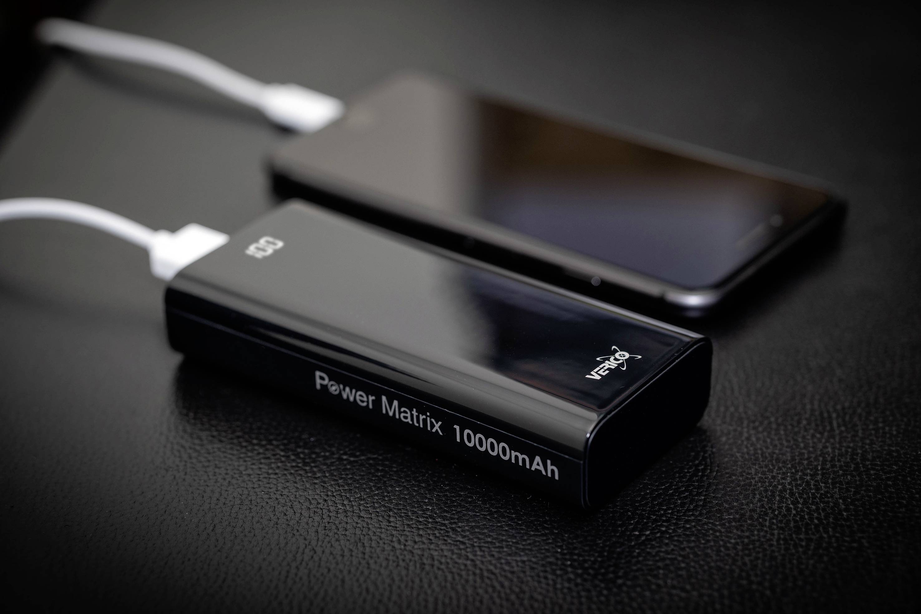 Verico Power Matrix Powerbank 10000 mAh Fast Charge LiPo USB-A Schwarz