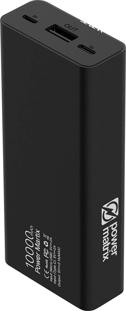 Verico Power Matrix Powerbank 10000 mAh Fast Charge LiPo USB-A Schwarz