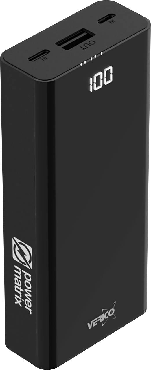 Verico Power Matrix Powerbank 10000 mAh Fast Charge LiPo USB-A Schwarz