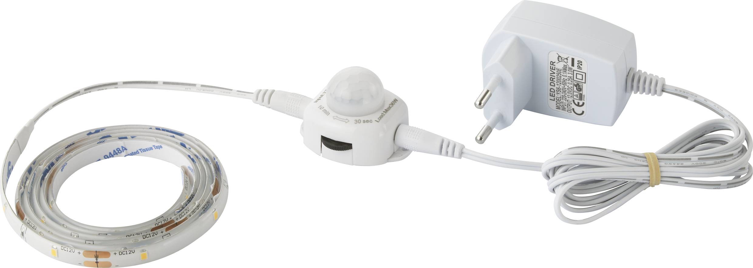 2376398 LED-Streifen-Komplettset mit Bewegungsmelder mit Stecker 230V 1.2m Warmweiß