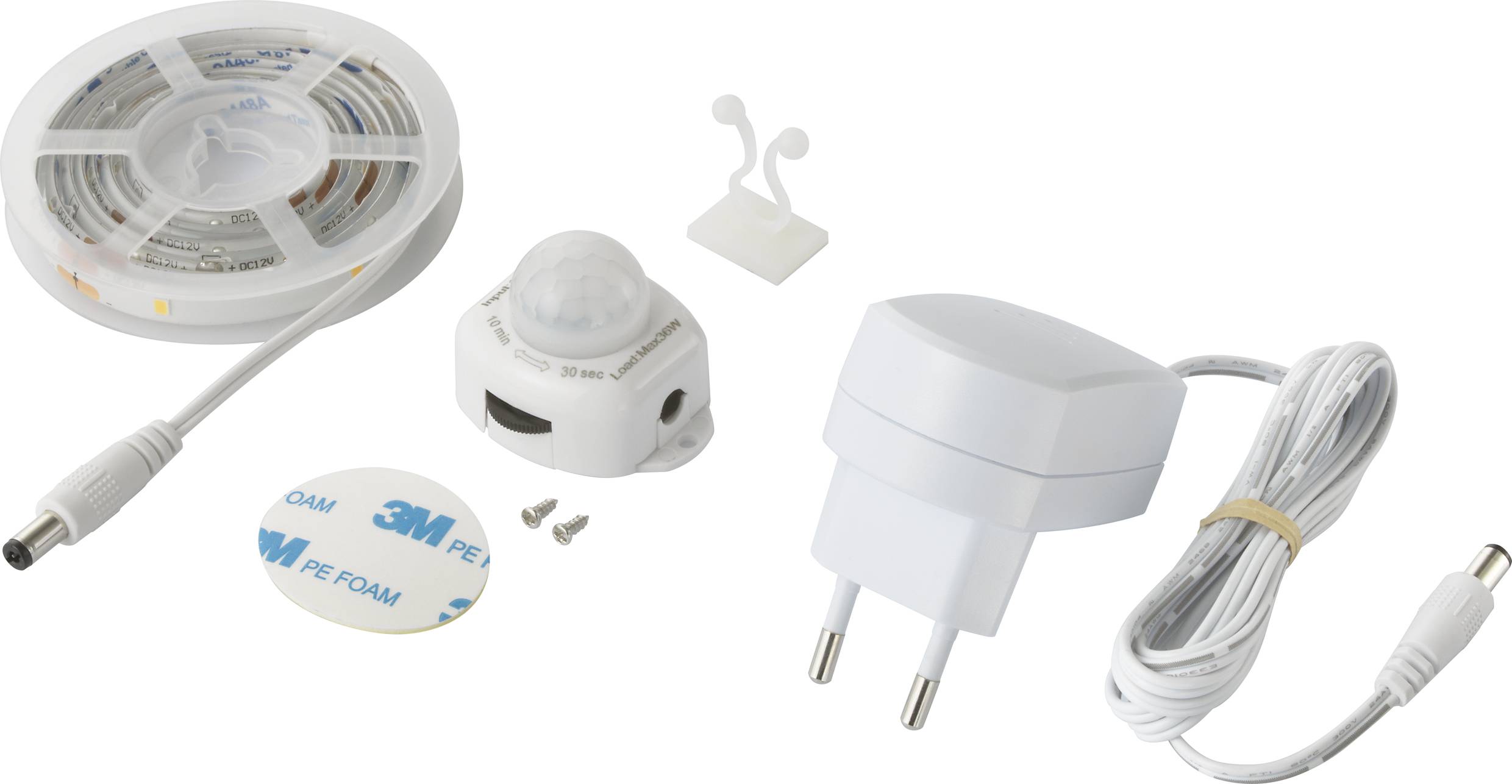 2376398 LED-Streifen-Komplettset mit Bewegungsmelder mit Stecker 230V 1.2m Warmweiß