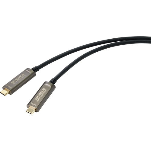 SpeaKa Professional USB-C® Anschlusskabel USB-C® Stecker, USB-C® Stecker 15.00 m Schwarz SP-950561