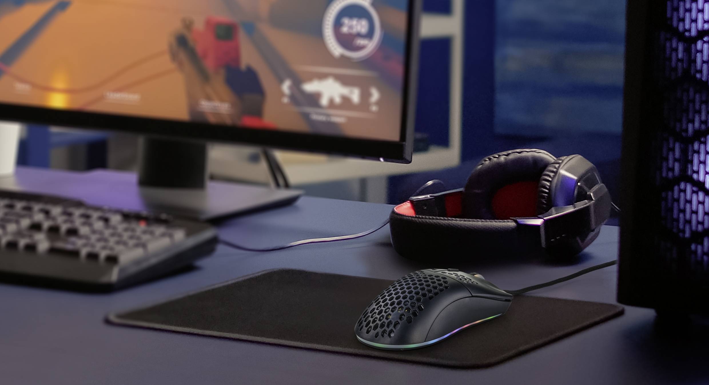 Renkforce RF-GM-400 Gaming-Maus USB Optisch Schwarz 7 Tasten 1200 dpi Beleuchtet