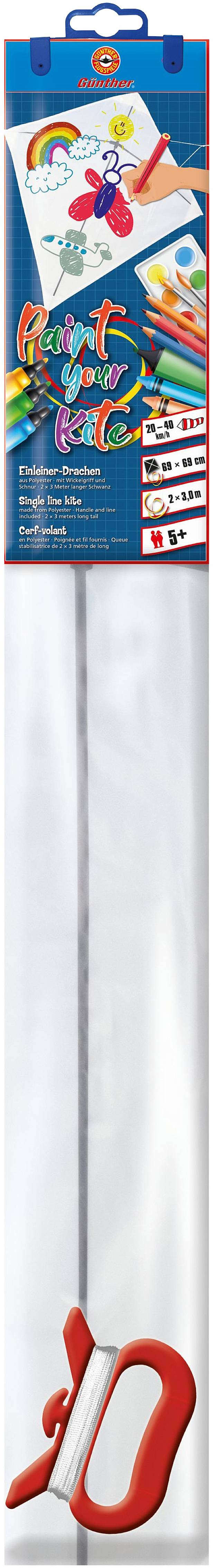 Günther Flugspiele Einleiner Drachen Paint your kite Spannweite (Details) 690 mm