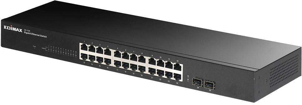 EDIMAX GS1026 V3 Netzwerk Switch 24 + 2 Port 10 / 100 / 1000MBit/s versandkostenfrei voelkner