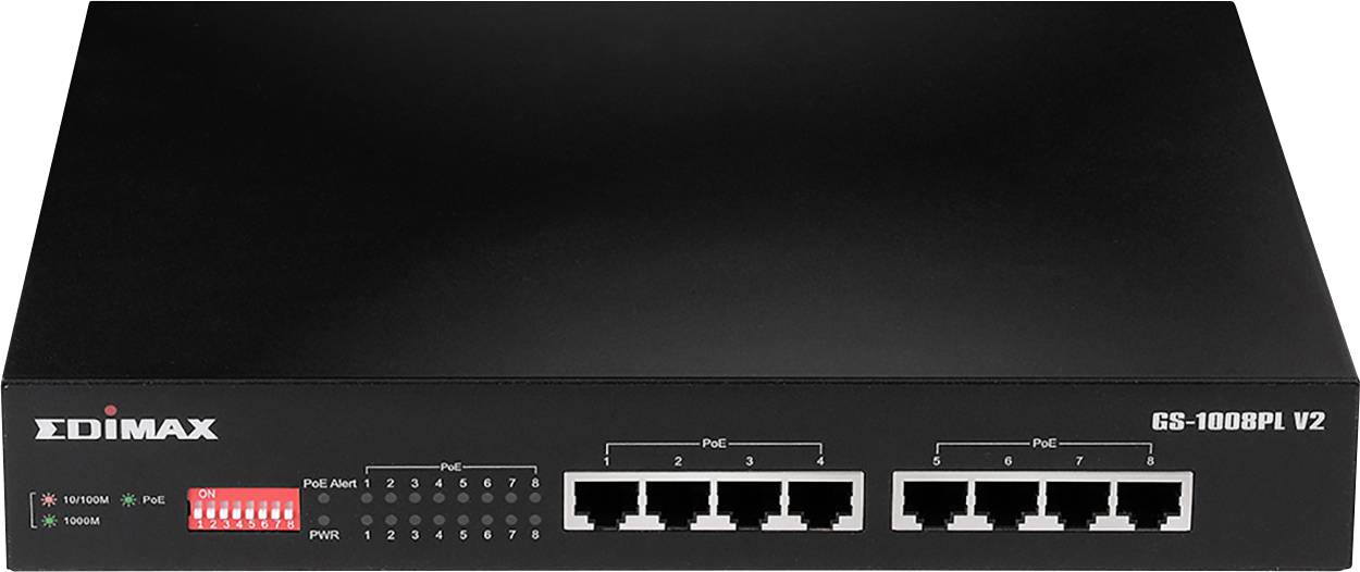 EDIMAX GS-1008PL V2 Netzwerk Switch GS-1008PL V2 8 Port 10 / 100 / 1000 MBit/s PoE-Funktion