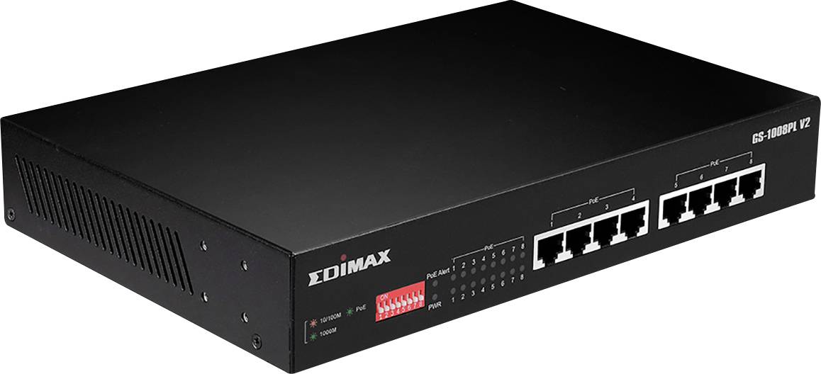 EDIMAX GS-1008PL V2 Netzwerk Switch 8 Port 10 / 100 / 1000 MBit/s PoE-Funktion