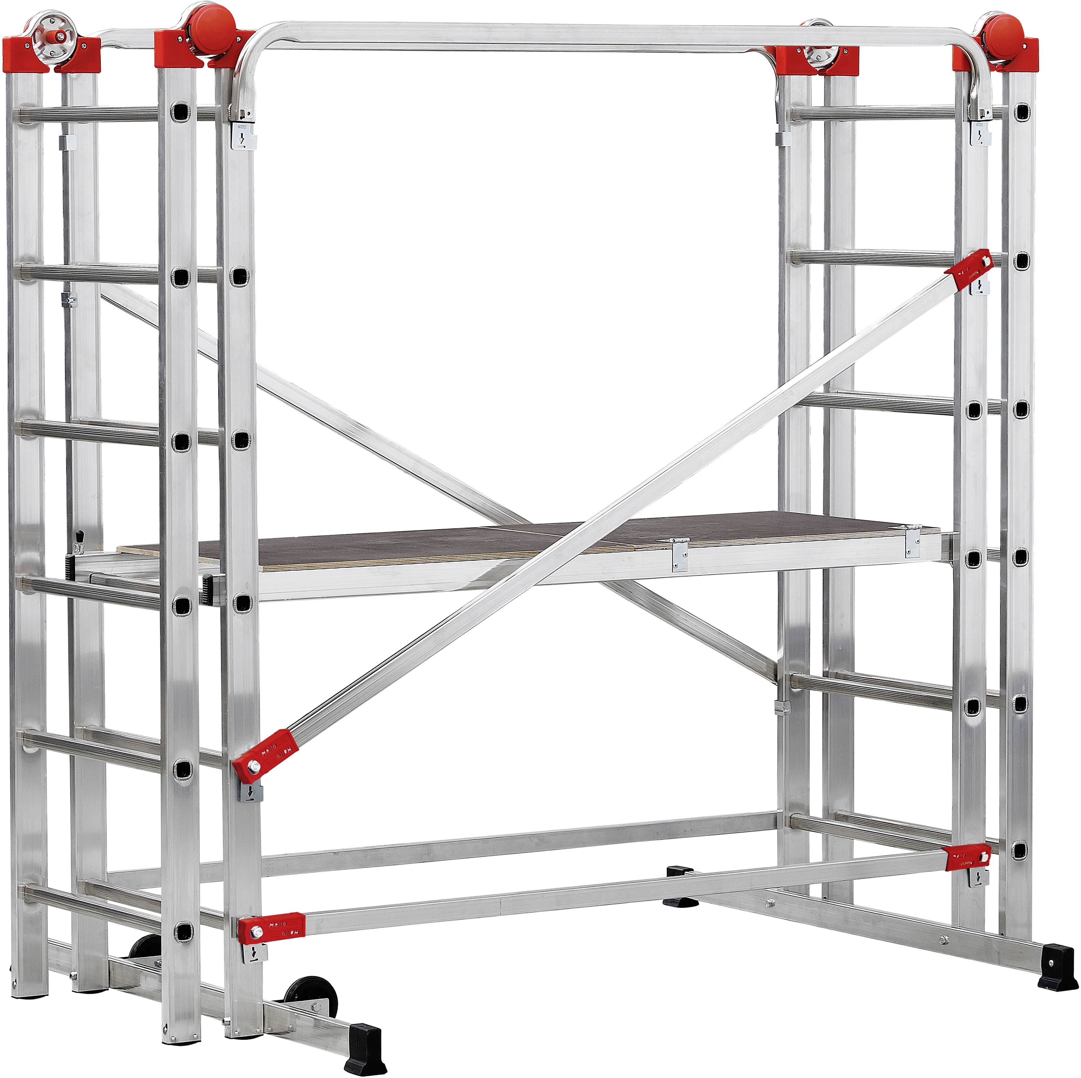 Hailo 9459-507 G60 Aluminium Montagegerüst Arbeitshöhe (max.): 4.3m Silber, Rot 31kg