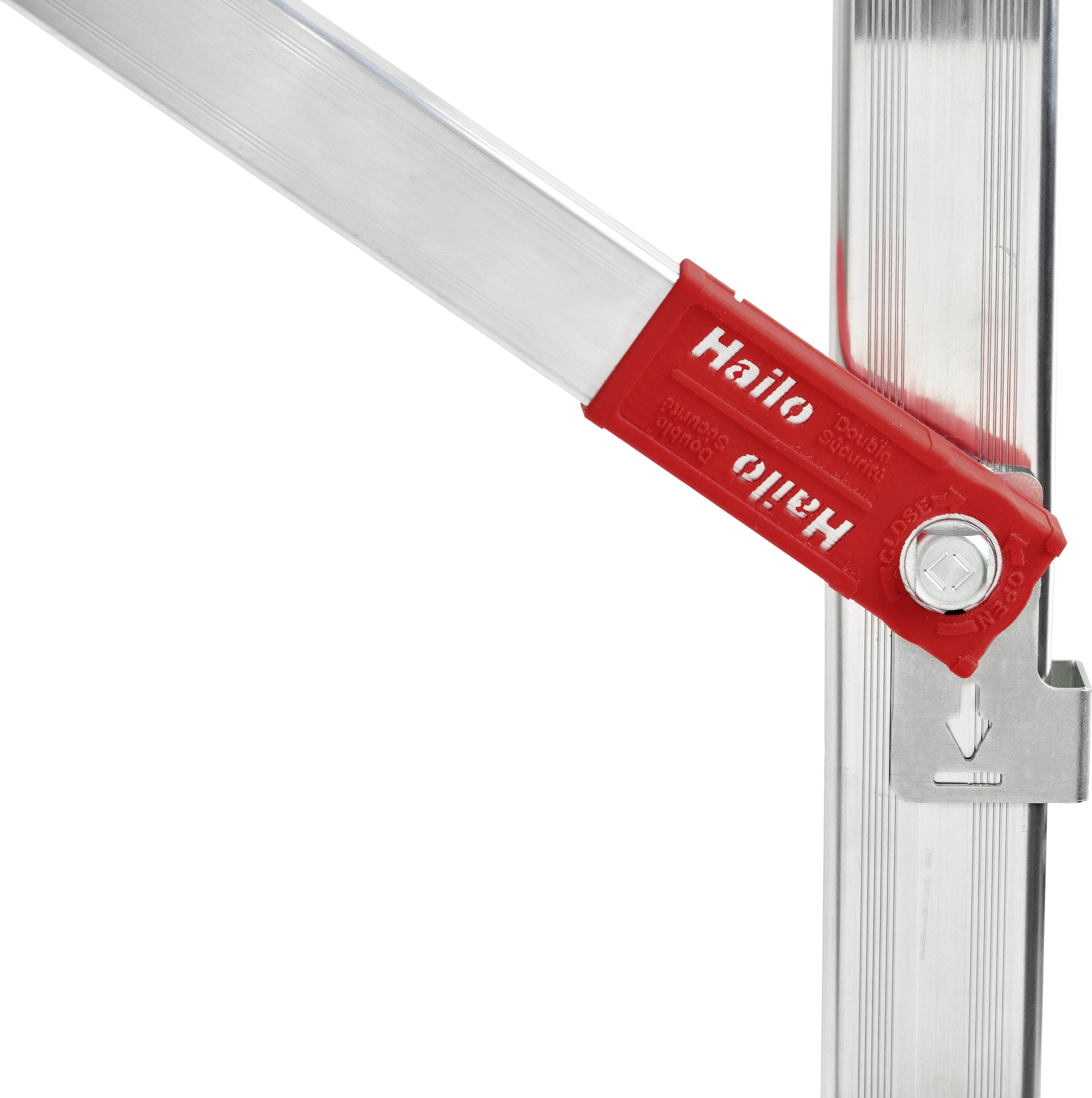 Hailo 9459-507 G60 Aluminium Montagegerüst Arbeitshöhe (max.): 4.3m Silber, Rot 31kg
