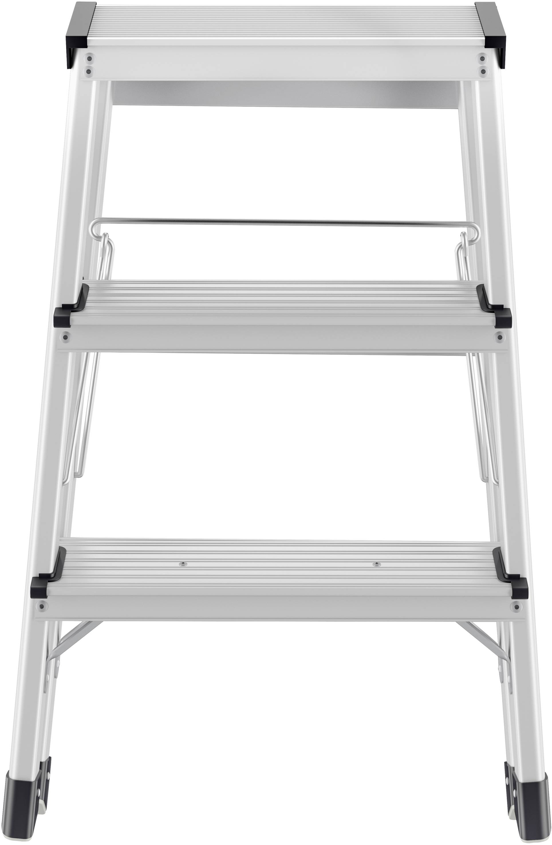 Hailo D60 8657-007 Aluminium Doppel-Stufentritt Arbeitshöhe (max.): 3.09 m Silber, Rot 9 kg