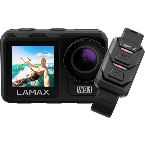 Lamax W9.1 Action Cam 4K, inkl. Stativ, Wasserfest, Zeitraffer, Zeitlupe, Stoßfest, WLAN, Dual-Disp