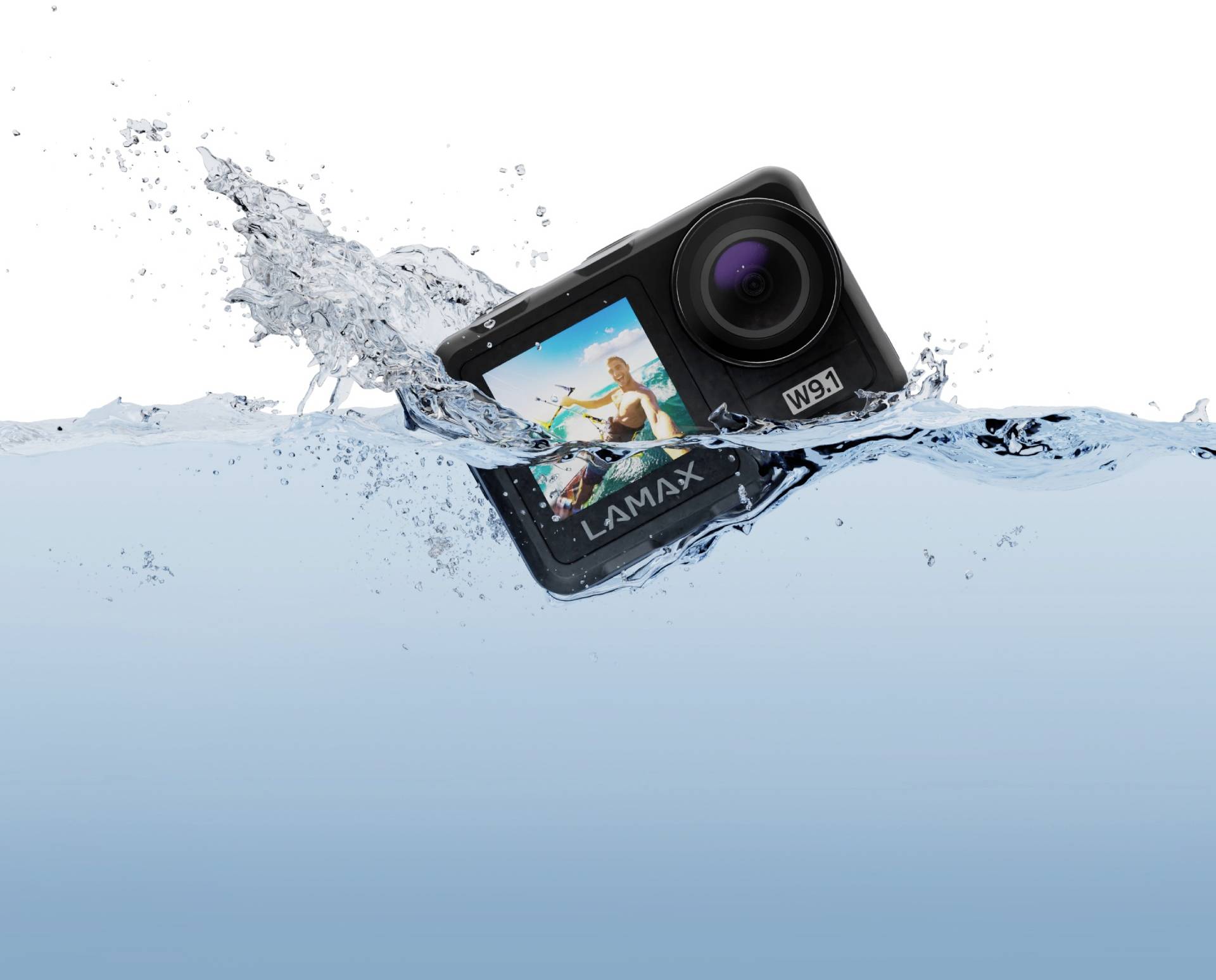 Lamax W9.1 Action Cam 4K, inkl. Stativ, Wasserfest, Zeitraffer, Zeitlupe, Stoßfest, WLAN, Dual-Display