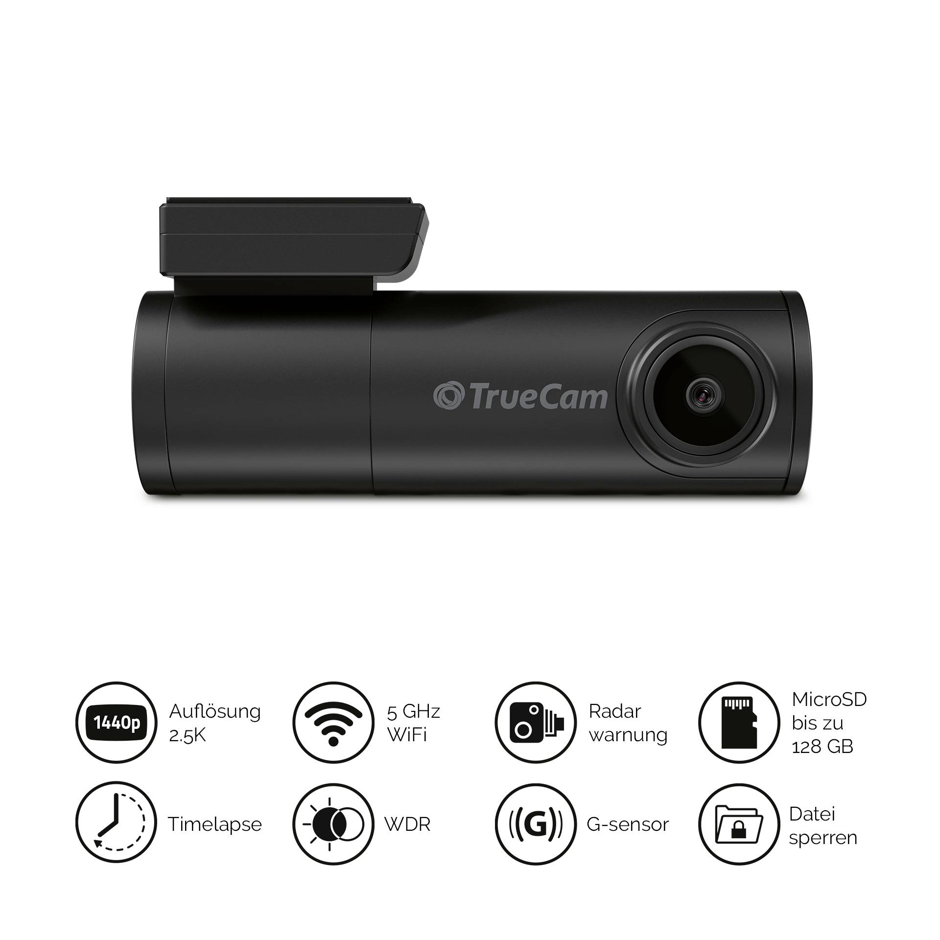 TrueCam H7 Dashcam mit GPS WLAN, Automatischer Start, WDR, GPS mit Radarerkennung, Zeitraffer, G-Sensor, Schleifenaufzeichnung, Dateischutz, Datena