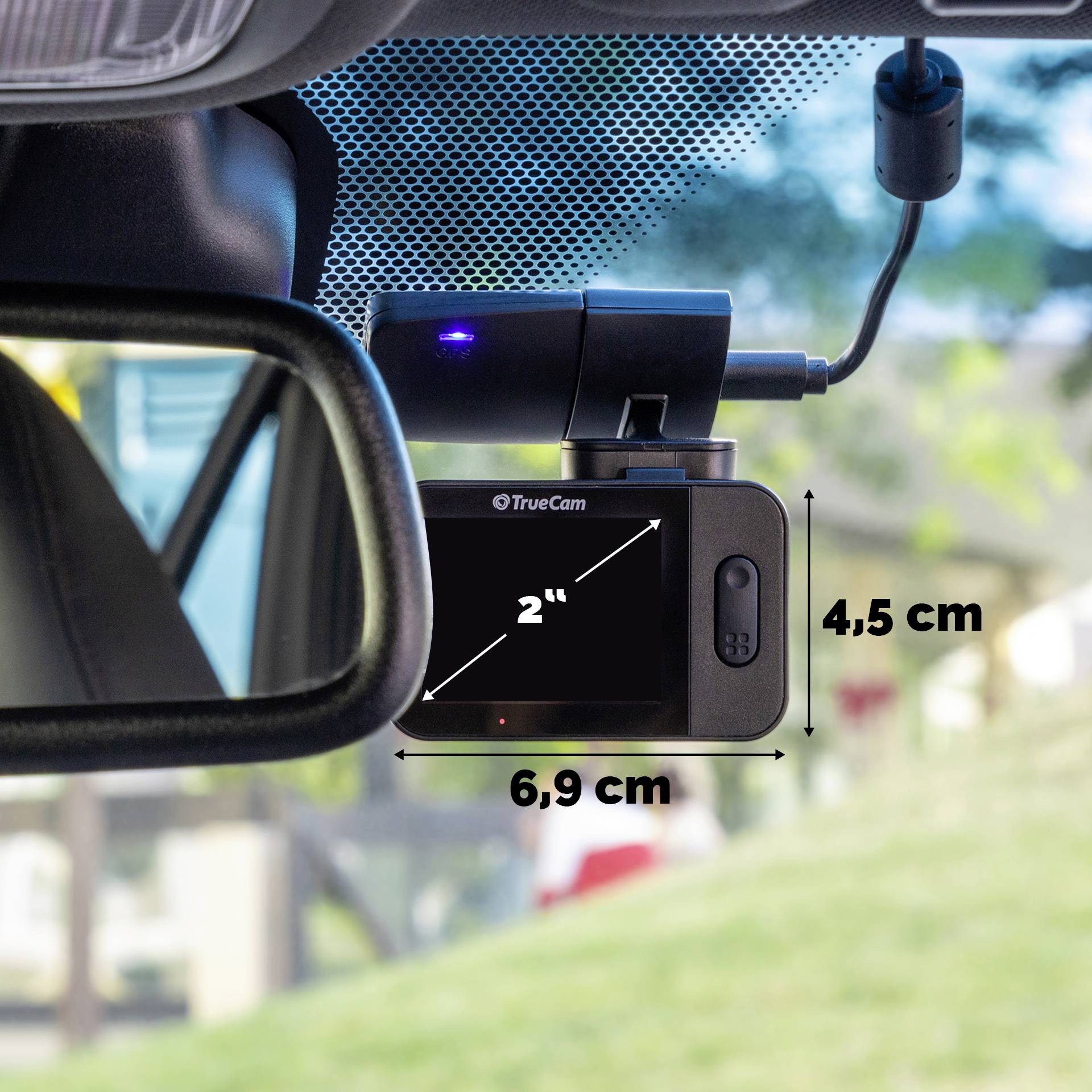 TrueCam M9 Dashcam mit GPS GPS mit Radarerkennung, WLAN, WDR, Automatischer Start, G-Sensor, Schleifenaufzeichnung
