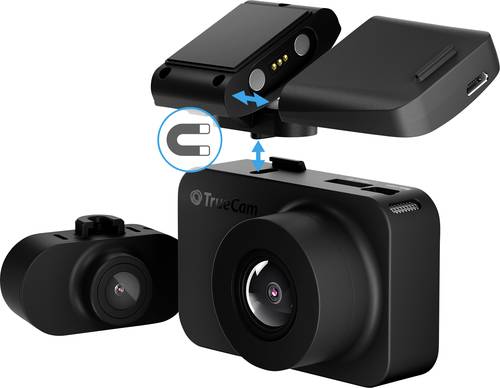 TrueCam M7 Dashcam mit GPS Datenanzeige im Video, Dual-Kamera, G-Sensor, WLAN, WDR, Schleifenaufzeic
