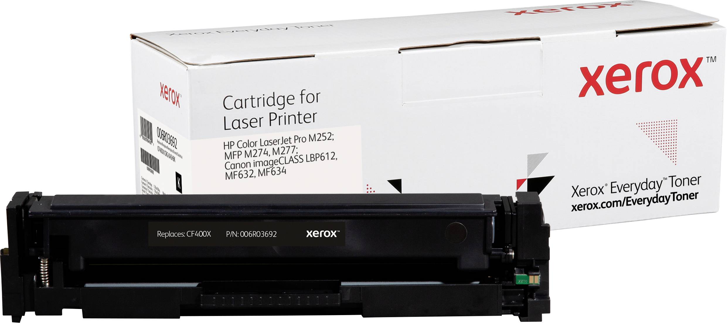 Patrone für Laserdrucker von Xerox mit passender Verpackung. Geeignet für HP Color LaserJet Pro M252, MFP M277, MF632, MF634.