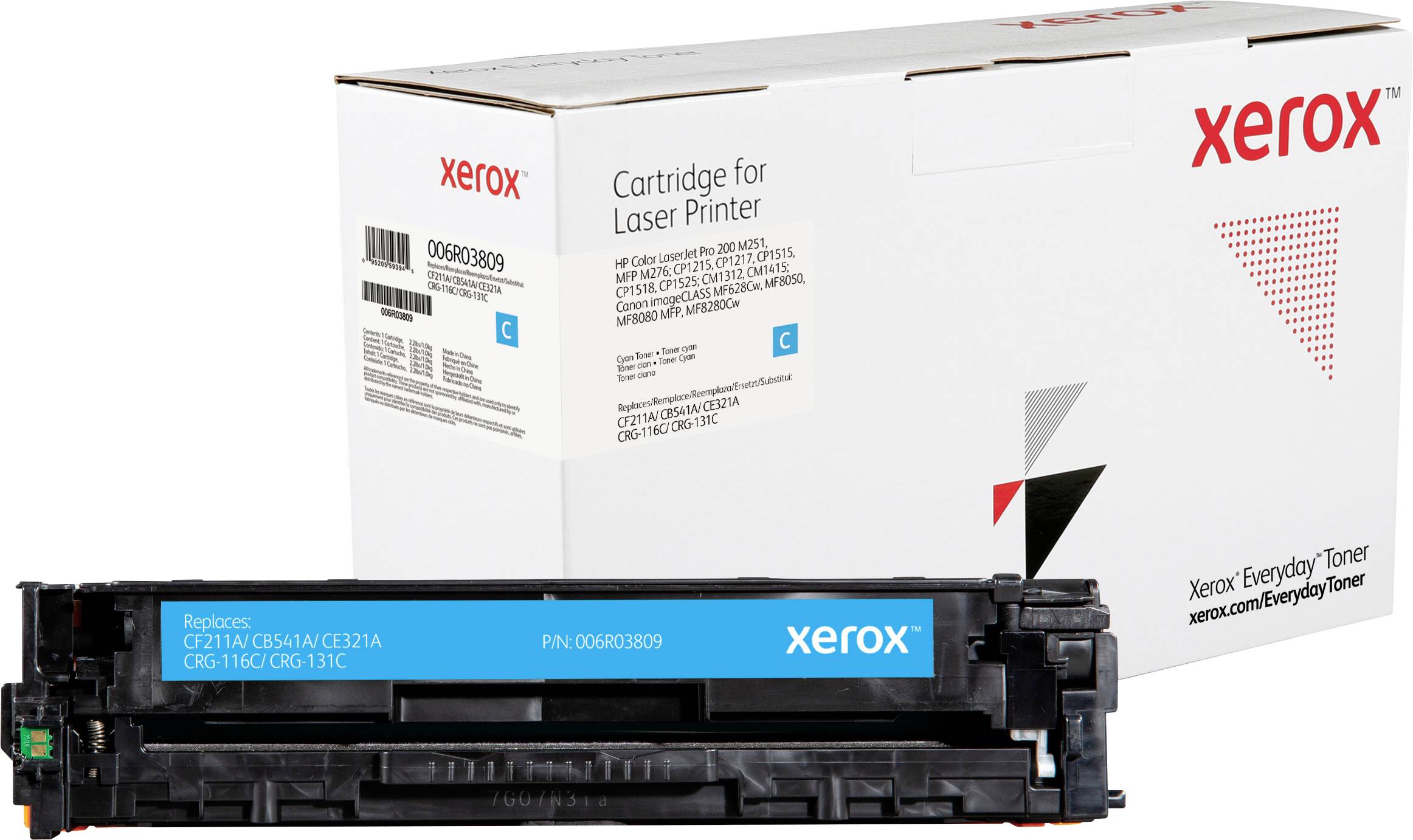 Xerox Toner ersetzt HP, Canon 131A, 125A, 128A, CF211A, CB541A, CE321A, CRG-116C, CRG-131C Kompatibel Cyan 1800 Seiten Everyday™ Toner 006R03809