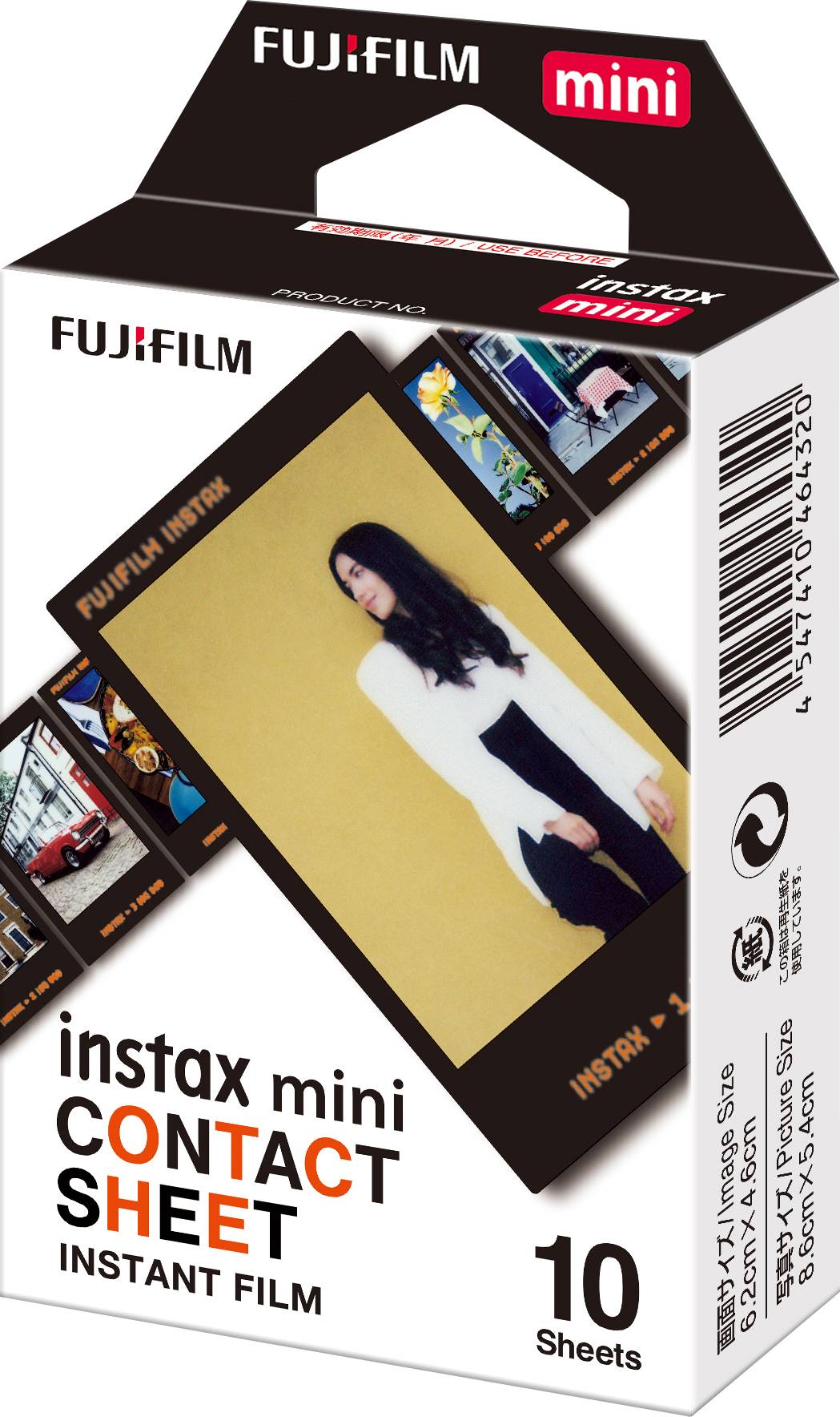 Fujifilm Instax MINI Contact Sheet Film, 5.4x8.6 cm, Schwarz, 10 Blätter, instax mini 11, instax min