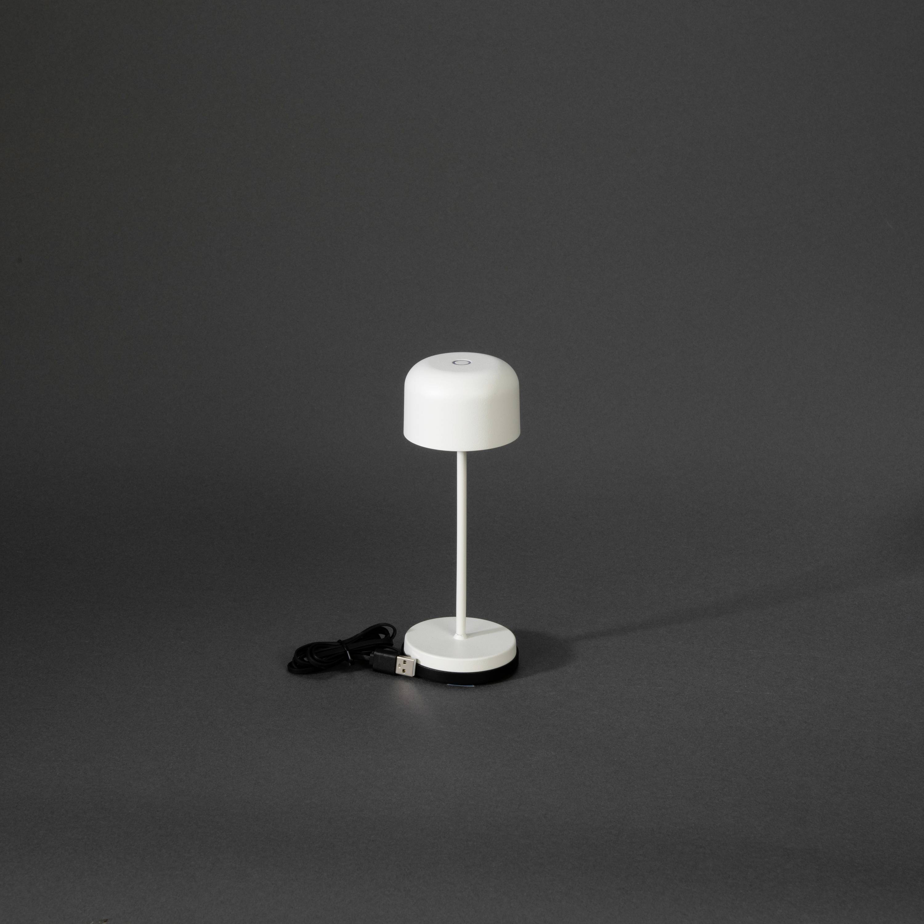 Konstsmide 7835-250 Lille LED-Akku-Tischlampe 2.2W Warmweiß Weiß