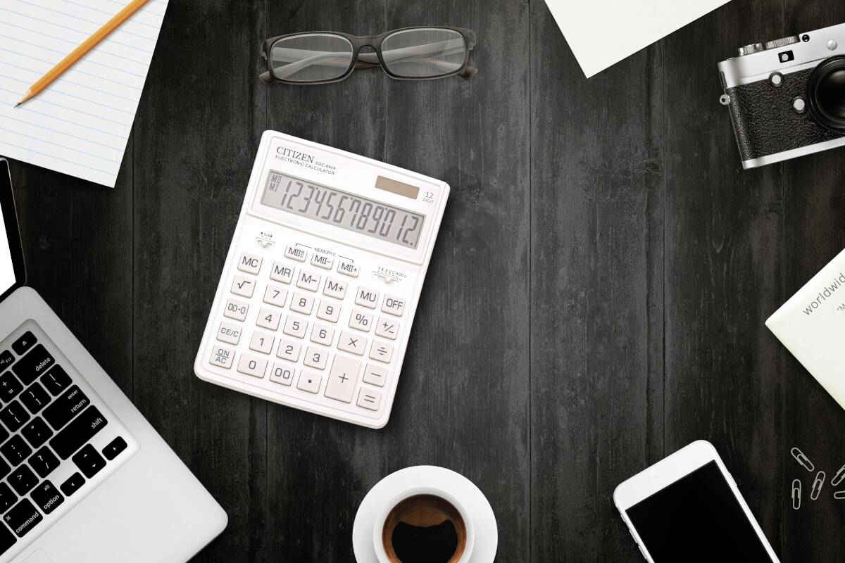 Citizen SDC-444X Tischrechner Weiß Display (Stellen): 12 batteriebetrieben, solarbetrieben (B x H x T) 155 x 206 x 33.5mm