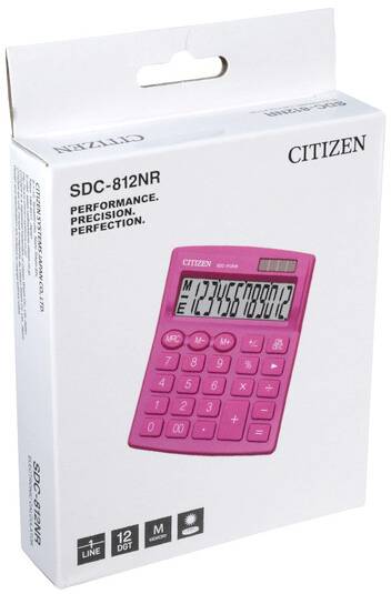 Citizen 7242526 Tischrechner Lila Display (Stellen): 12 batteriebetrieben, solarbetrieben (B x H x T) 102 x 124 x 25mm