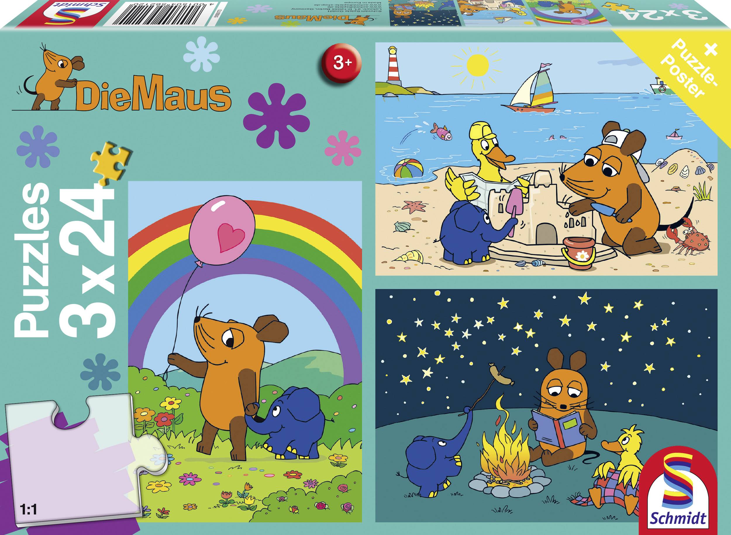 Schmidt Spiele Schmidt Spiele Kinderpuzzle Gute Freunde, 3x24 Teile 56212