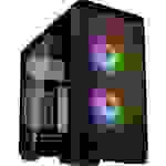 Phanteks Eclipse P200A Mini-Tower Gaming-Gehäuse, PC-Gehäuse Schwarz 2 Vorinstallierte LED Lüfter, Seitenfenster
