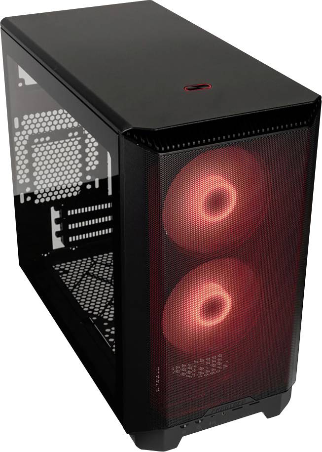 Phanteks Eclipse P200A Mini-Tower Gaming-Gehäuse, PC-Gehäuse Schwarz 2 Vorinstallierte LED Lüfter, Seitenfenster