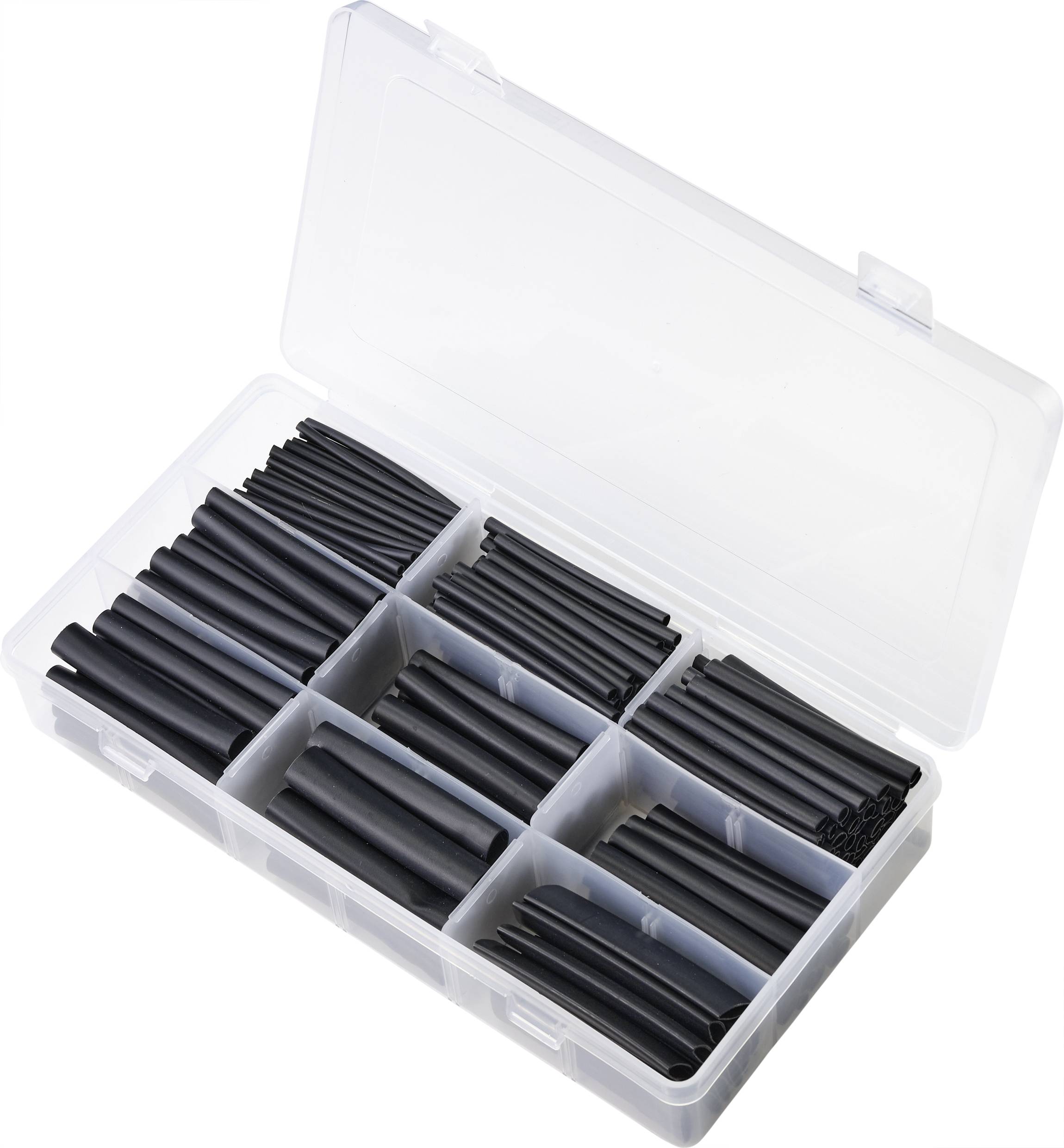 TRU COMPONENTS TC-9508156 Schrumpfschlauchsortiment Schwarz Schrumpfrate:3:1 300St.