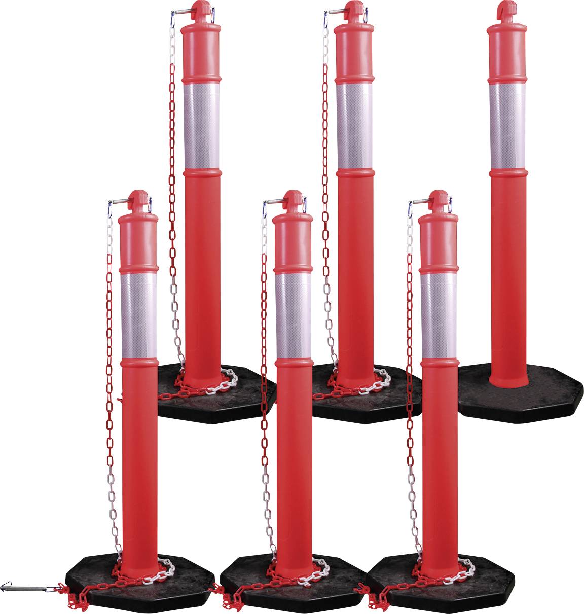 Kunzer 7APS06 7APS06 Absperrpfostensatz 6tlg. Absperrpfosten Steht selbstständig am Boden (Ø x H) 6mm x 115cm