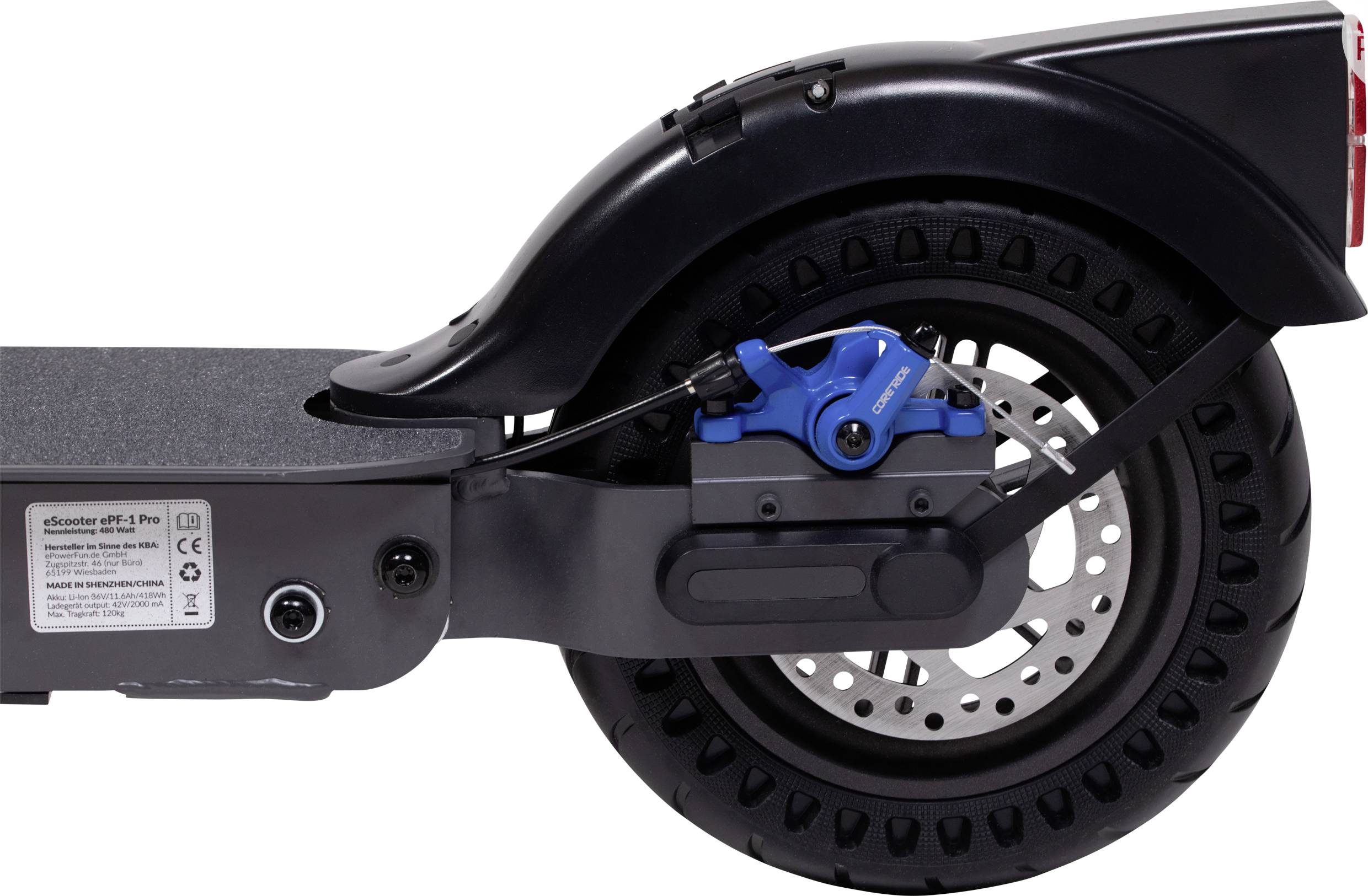 EPowerFun ePF-1 PRO Stealth E-Scooter Schwarz Li-Ion 36V 11.6Ah Straßenzulassung: Deutschland