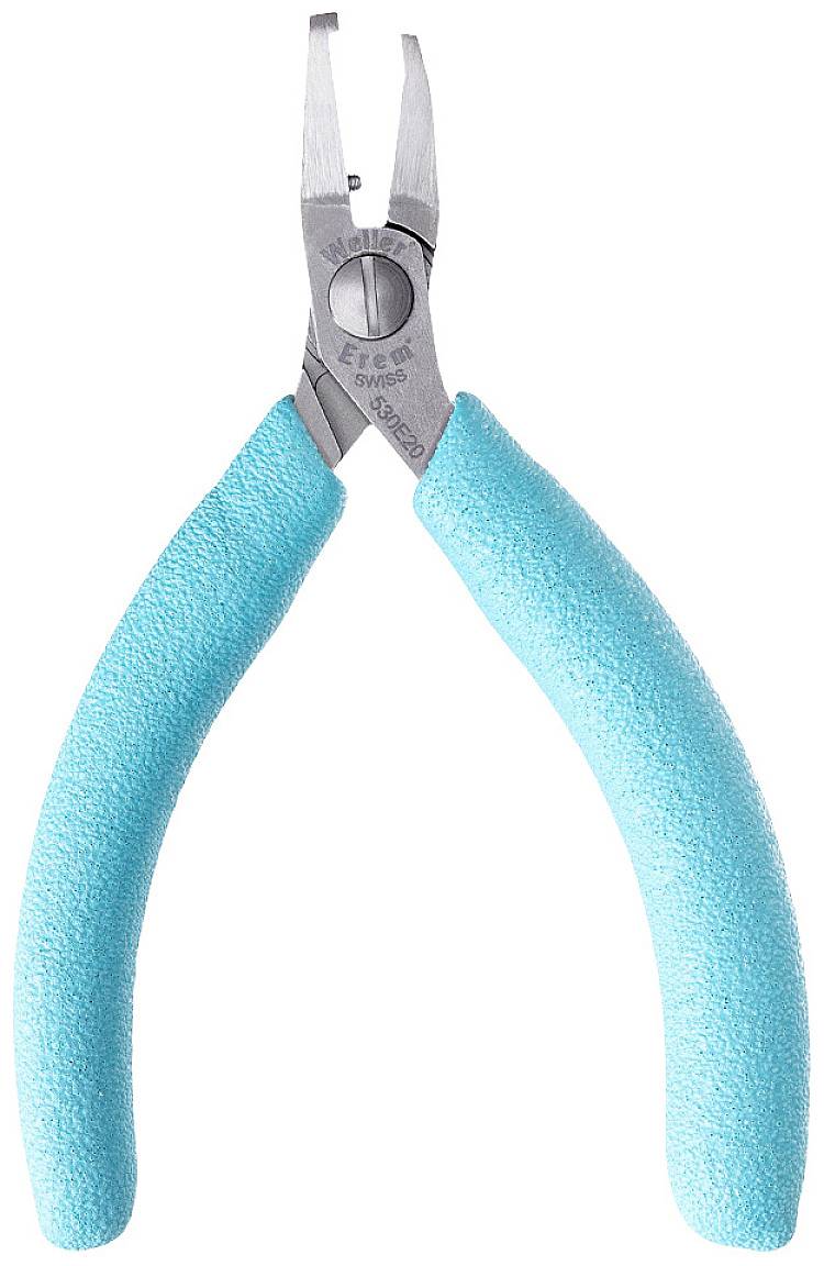 Eine Zange mit blauen, ergonomischen Griffen und Metallbacken.