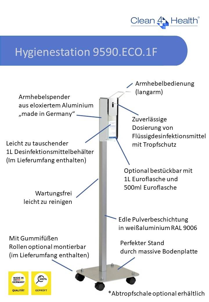 Clean 4 Health ECO.1 Armhebel Station 9590.ECO.1F Desinfektions-Spender 1St.