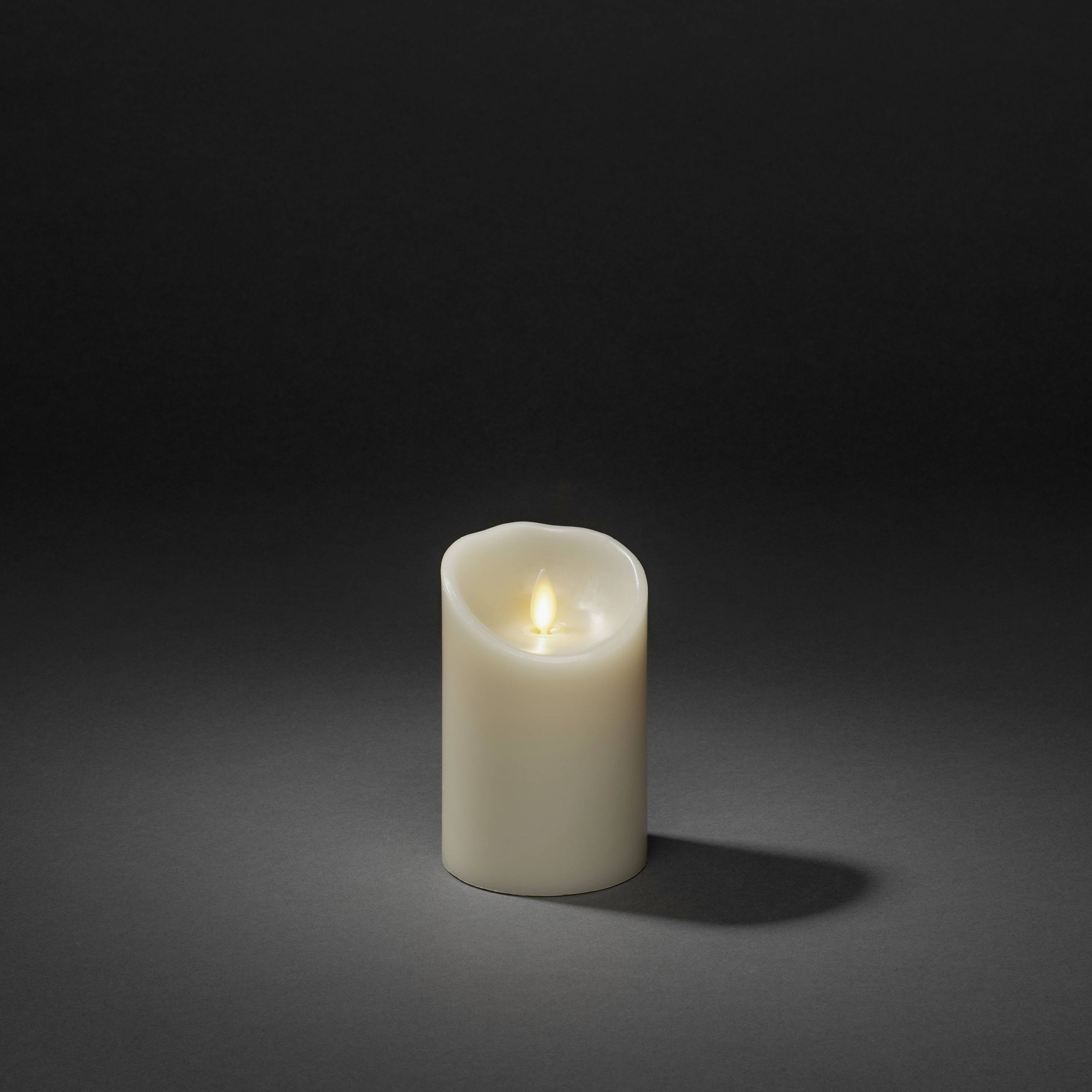 Konstsmide 1610-115 LED-Echtwachskerze Creme-Weiß Warmweiß (Ø x H) 76mm x 114mm