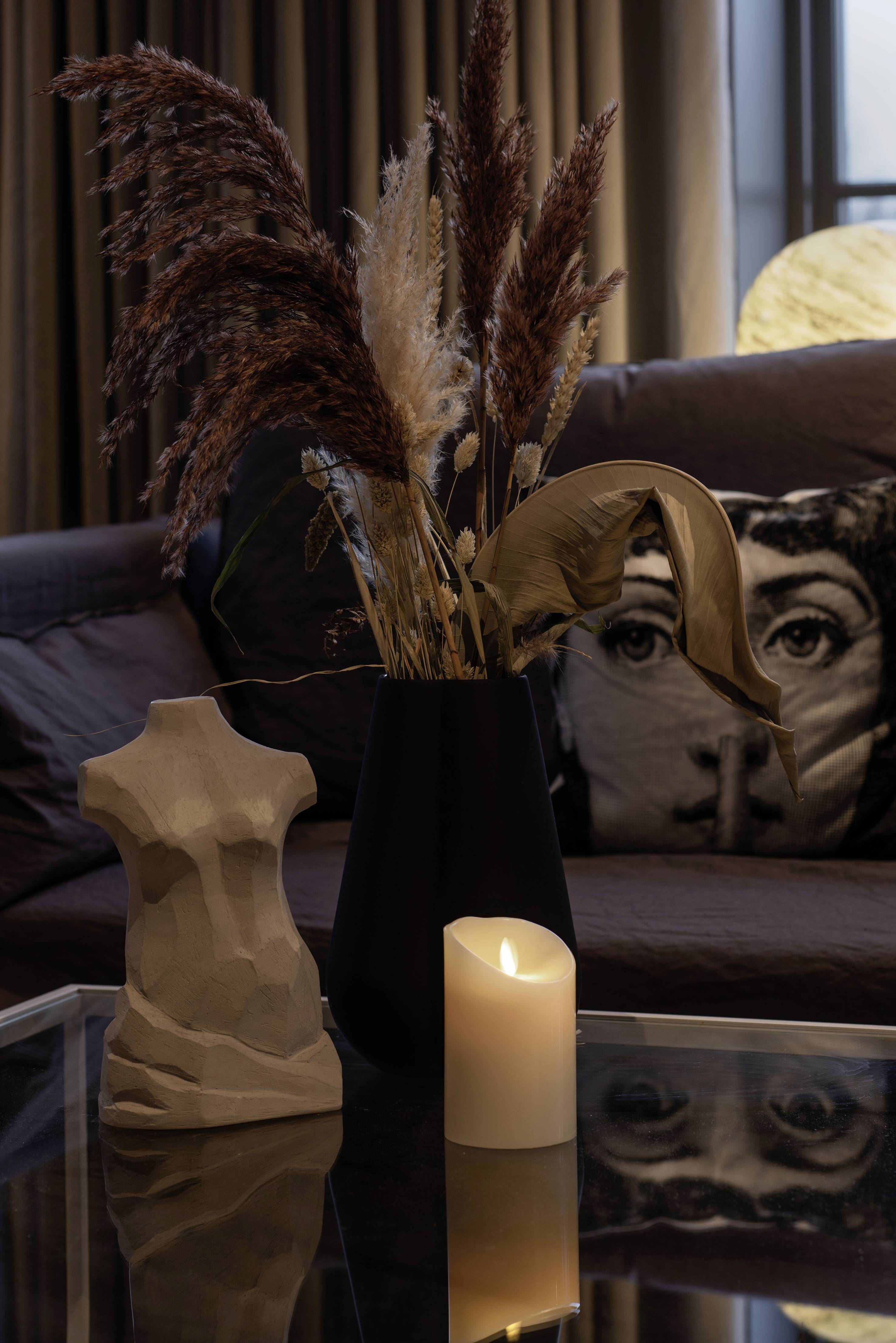 Konstsmide 1610-115 LED-Echtwachskerze Creme-Weiß Warmweiß (Ø x H) 76mm x 114mm