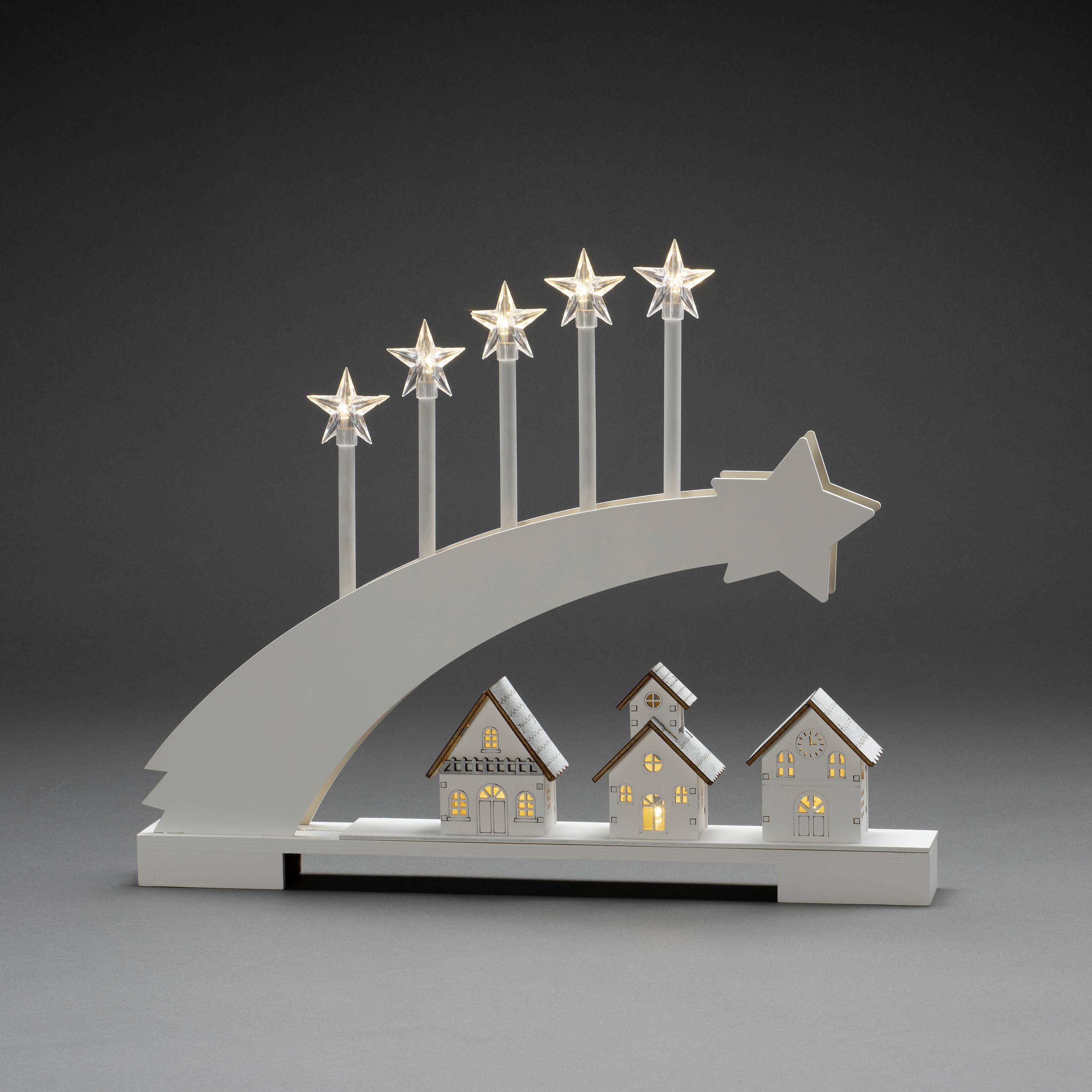 Konstsmide 3284-210 Schwibbogen Stern Warmweiß LED Weiß