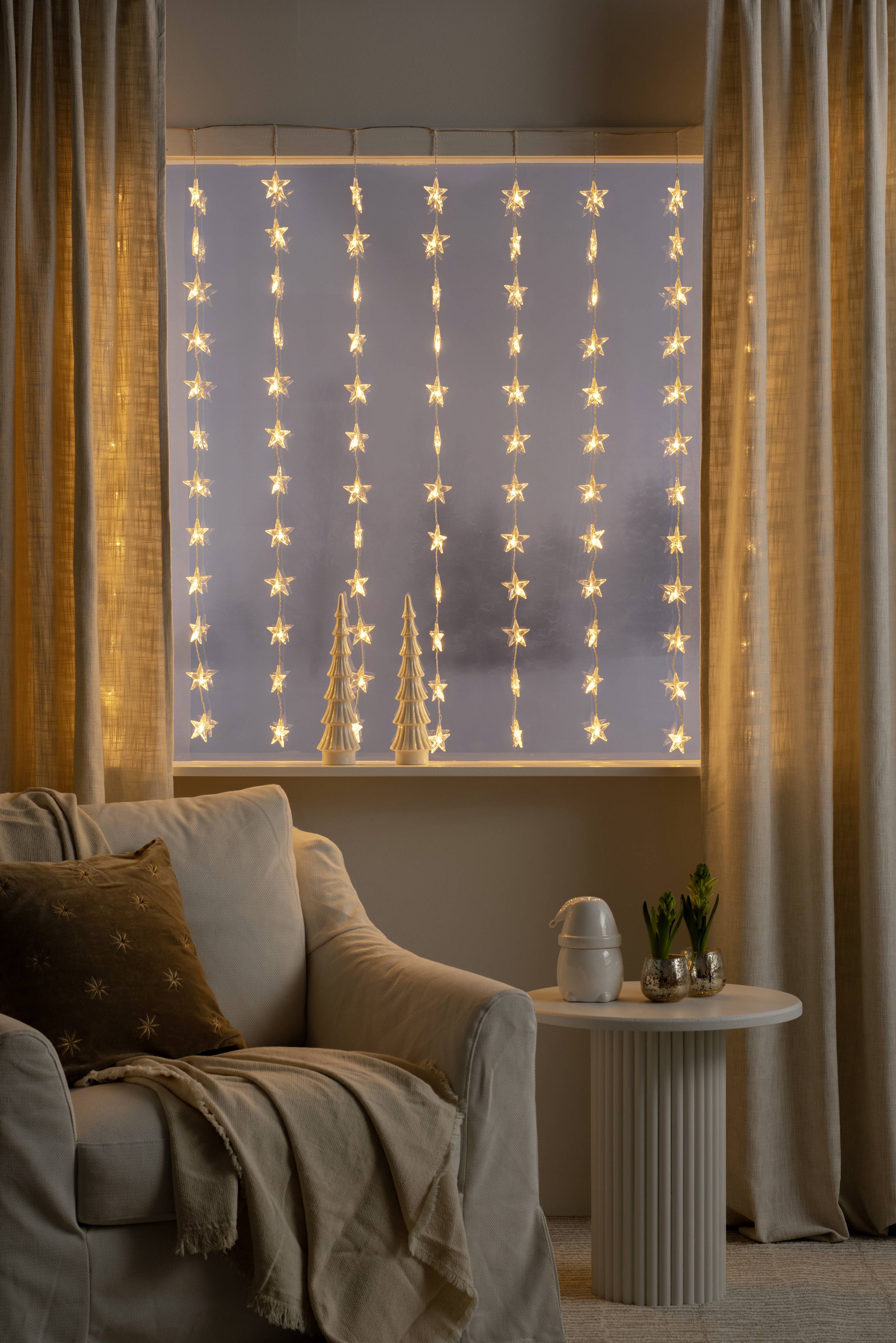 Konstsmide Lichtervorhang-Sterne Innen 230 V/50 Hz EEK: G (A - G) 120 LED Bernstein (B x H) 140 cm x 120 cm