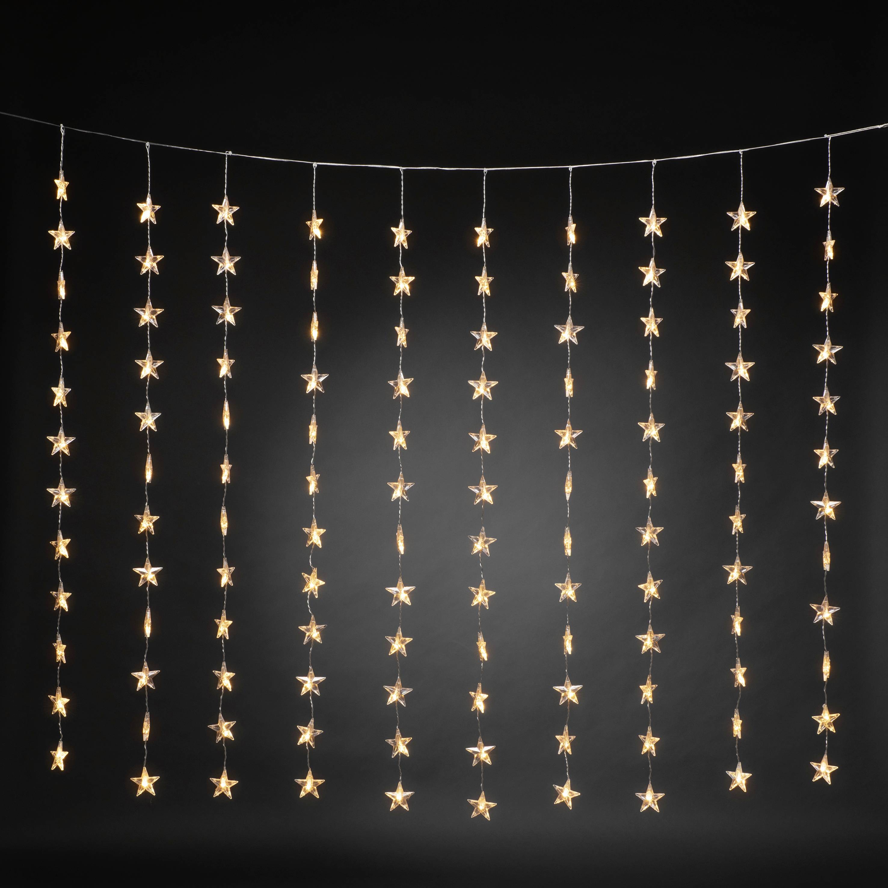 Konstsmide Lichtervorhang-Sterne Innen 230 V/50 Hz EEK: G (A - G) 120 LED Bernstein (B x H) 140 cm x 120 cm