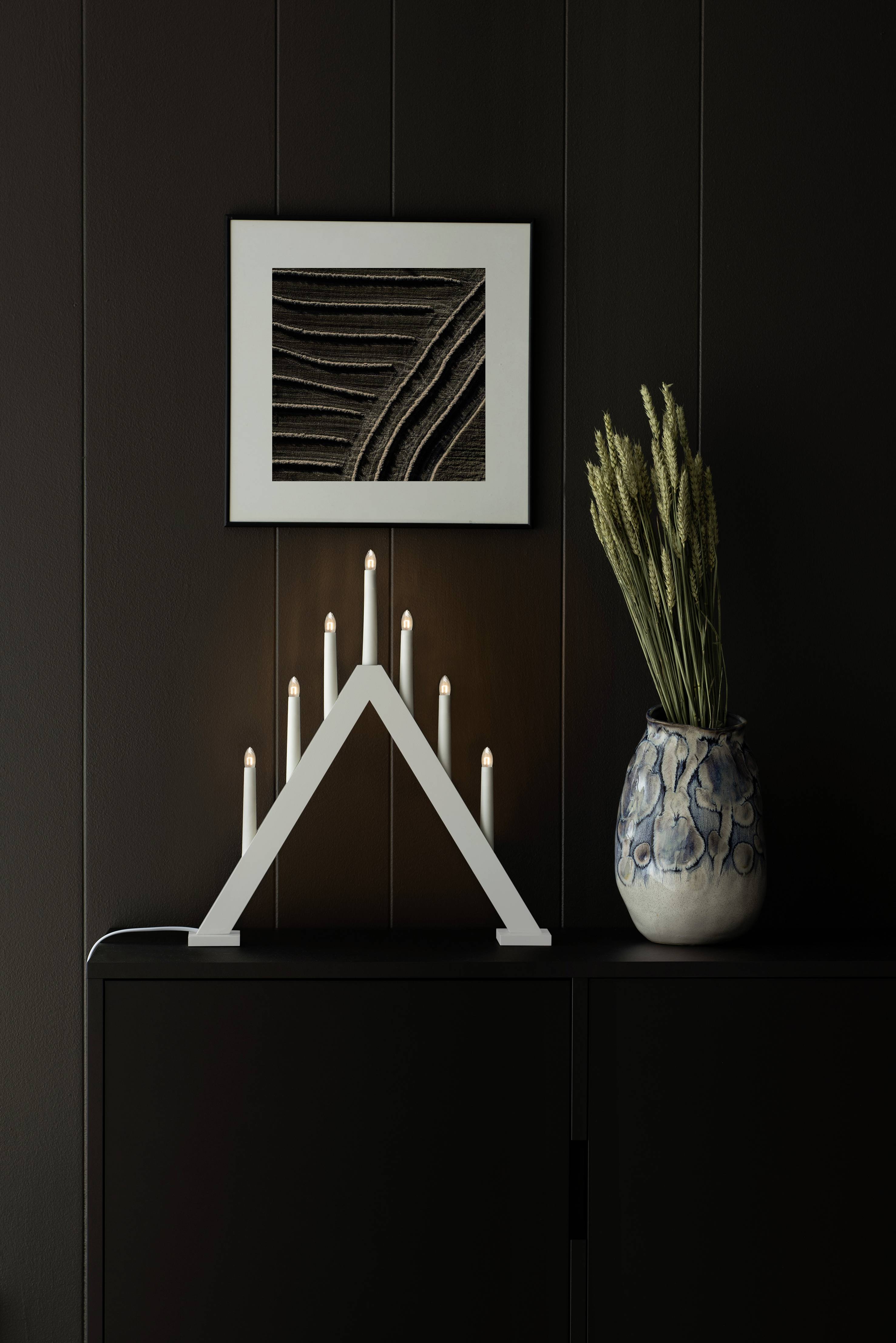 Konstsmide 3931-205 Schwibbogen Pyramide Warmweiß LED Weiß (matt)