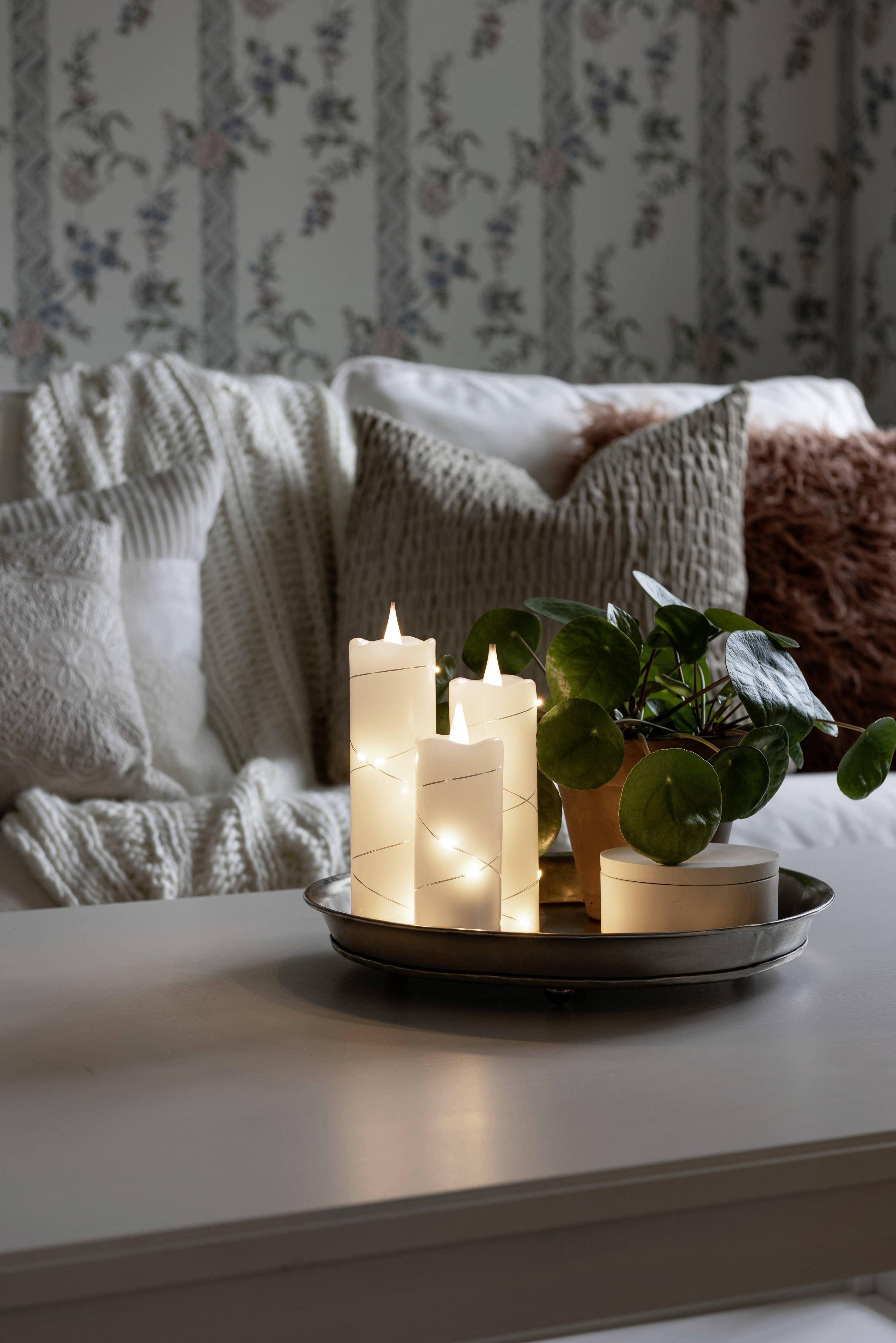 Konstsmide 1824-190 LED-Kerze Weiß Warmweiß (Ø x H) 50 mm x 127 mm