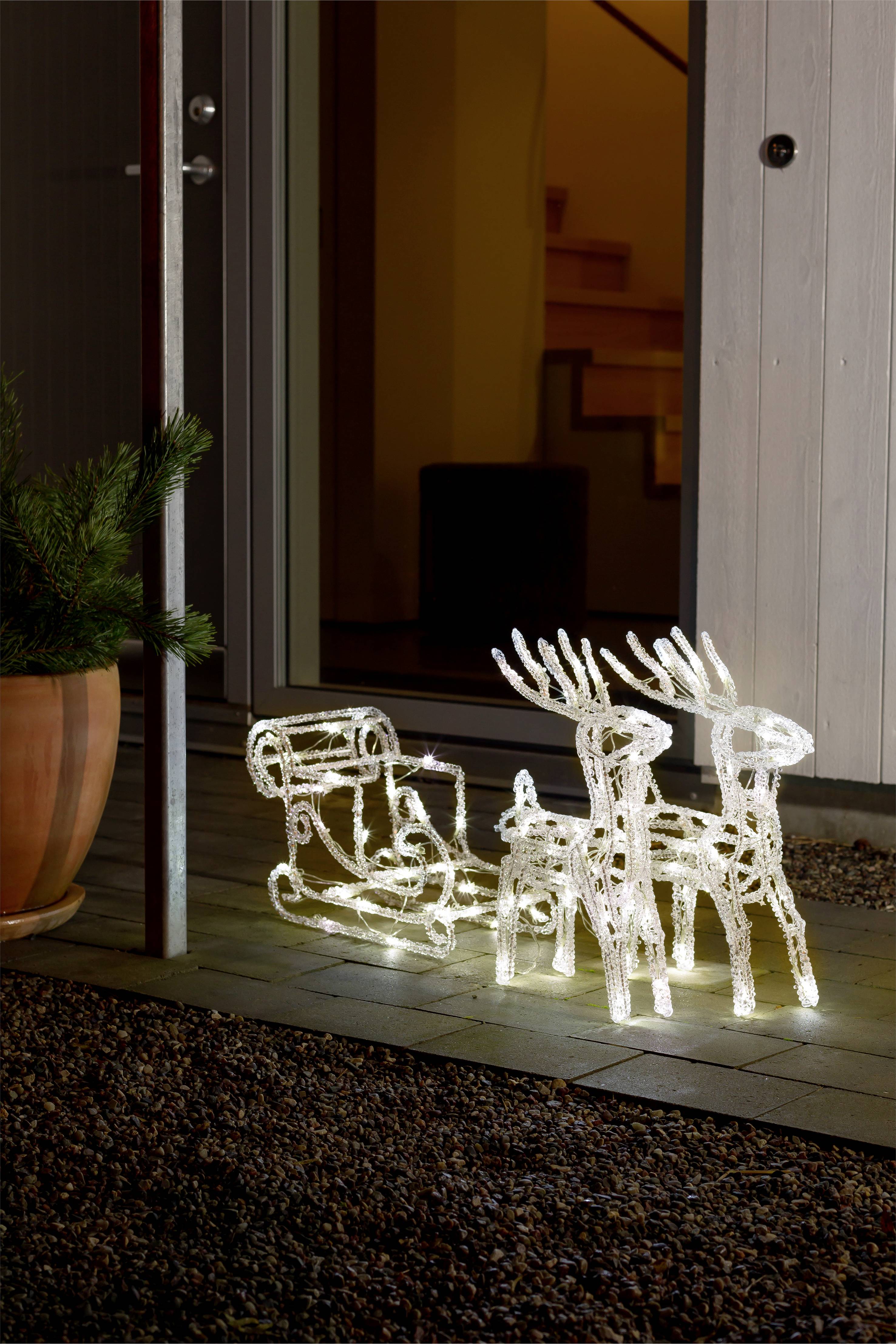 Konstsmide 6192-103 Acryl-Figur EEK: F (A - G) Rentier Warmweiß LED Weiß