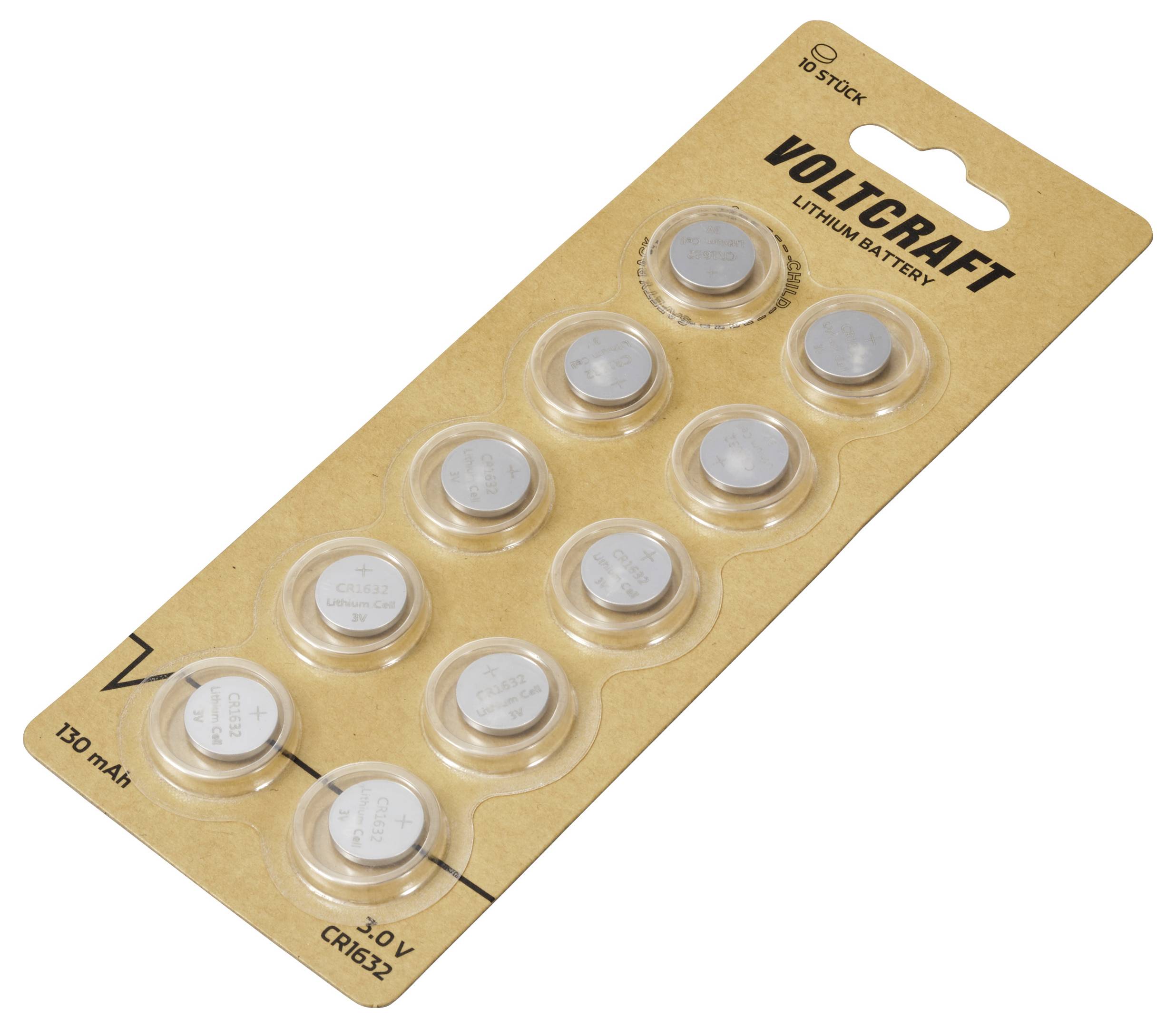VOLTCRAFT Knopfzelle CR 1632 3V 10 St. 130 mAh Lithium VC-11887465
