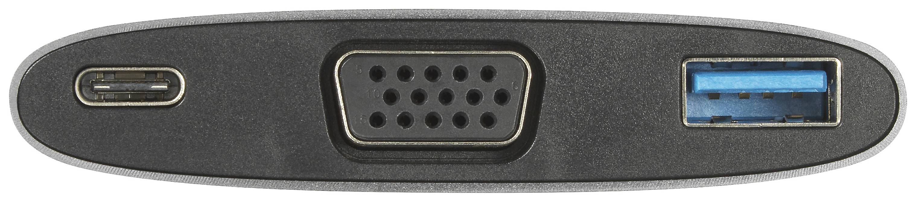 Renkforce USB-C®, VGA Adapter [1x USB-C® Stecker - 1x USB-C® Buchse (Power Delivery), VGA-Buchse, USB 3.2 Gen 1 Buchse A